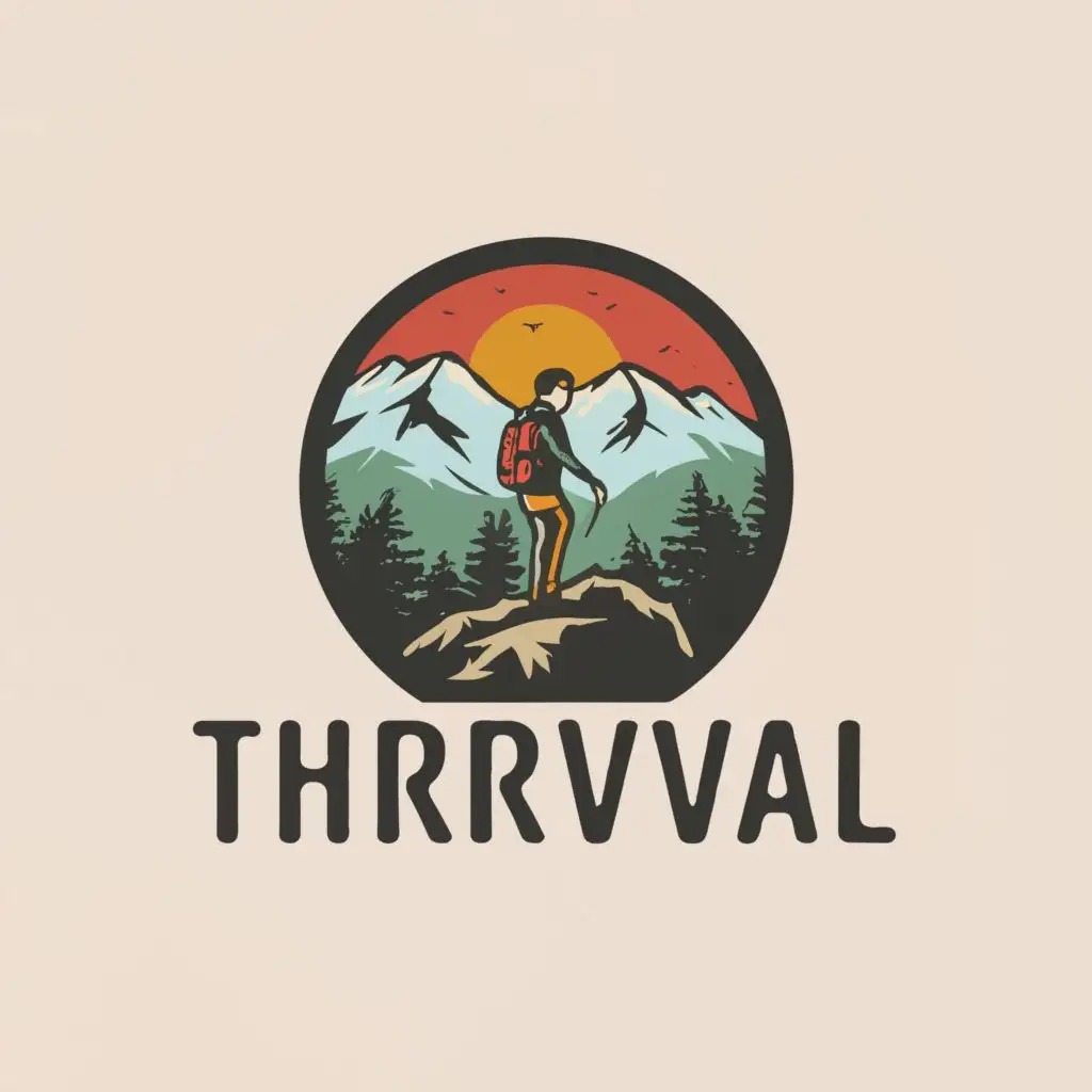LOGO-Design-for-Thrival-Nature-Seeker-Emblem-for-Travel-Enthusiasts