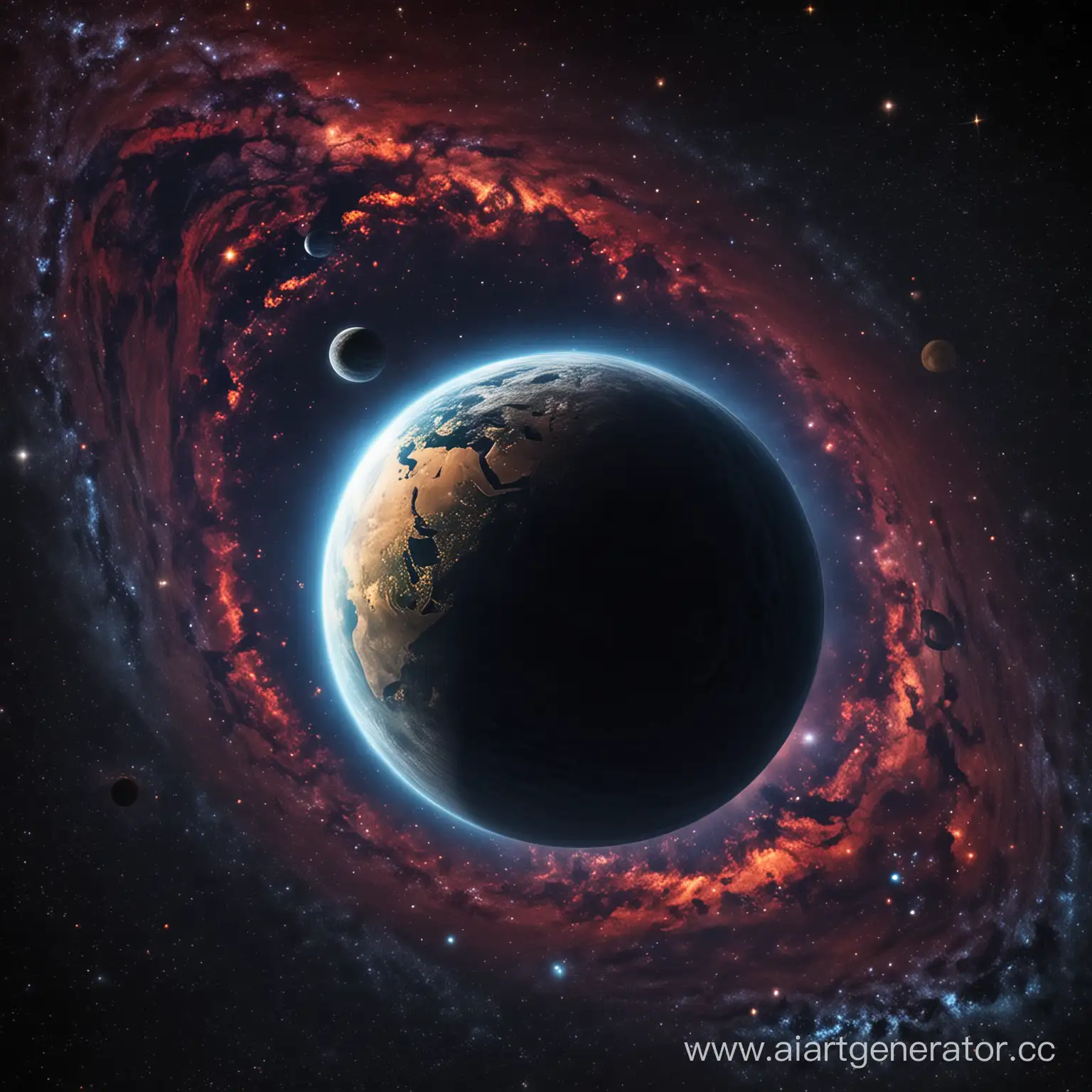 Luminous-Earthlike-Planet-Floating-in-Deep-Space