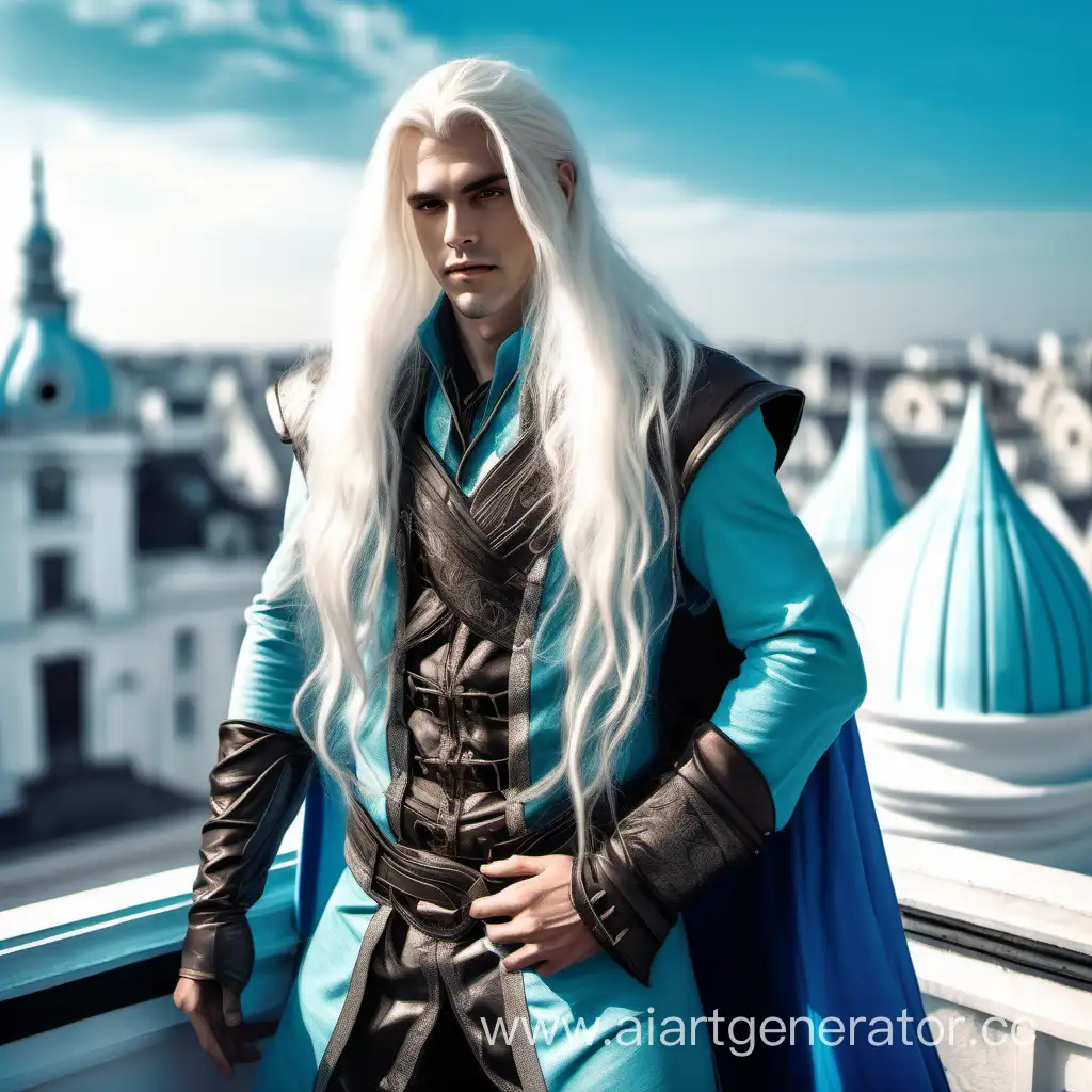 FantasyClad-Young-Man-with-Long-White-Hair-in-Enchanting-White-City