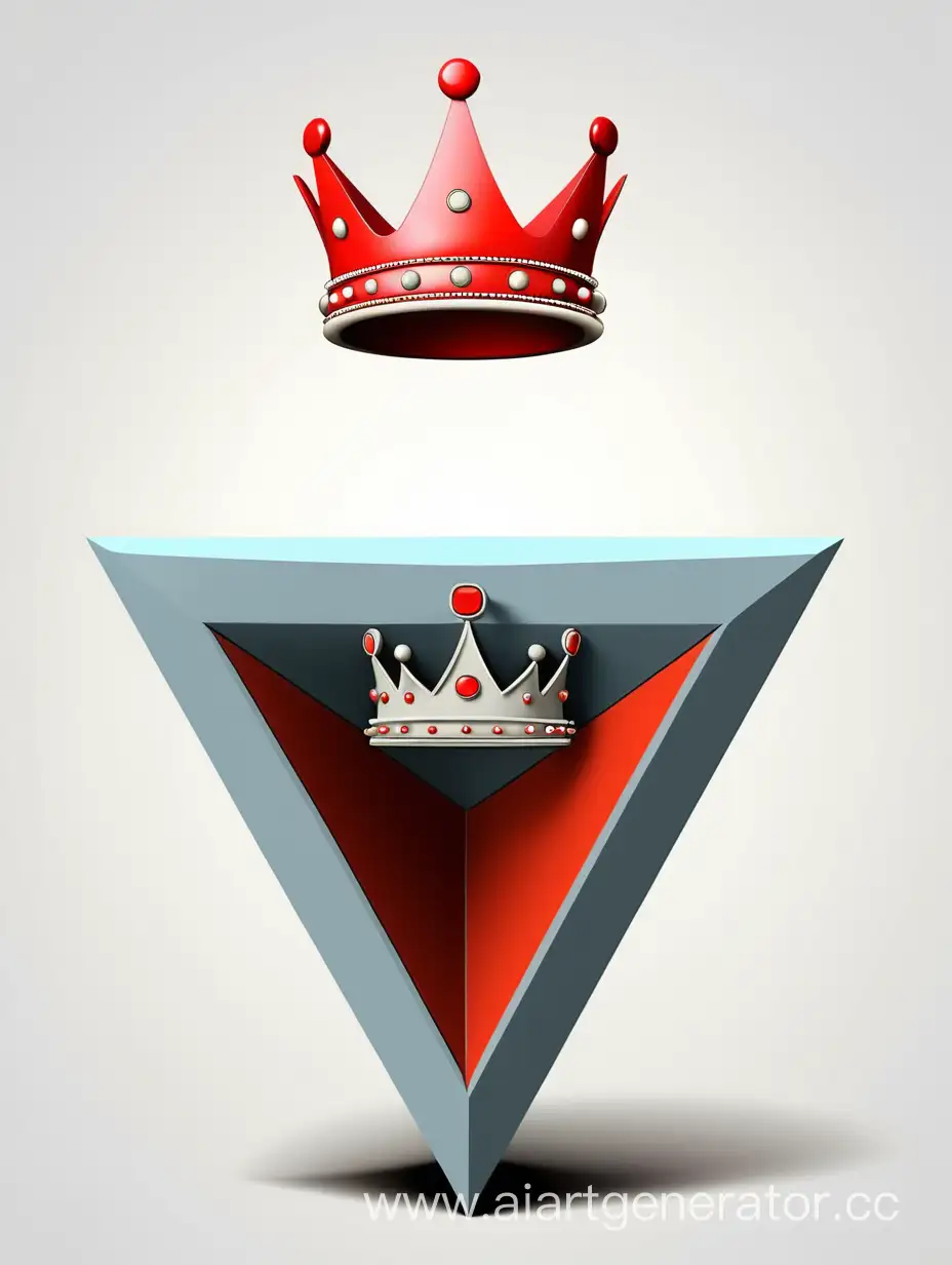 Перевернутый треугольник с чертой с короной дорого и богато