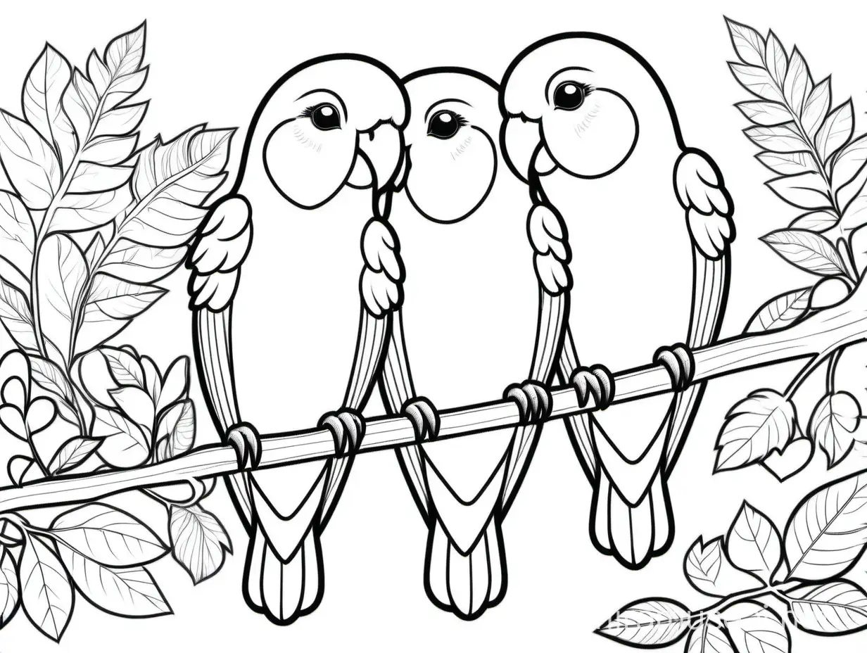 lovebird coloring pges
