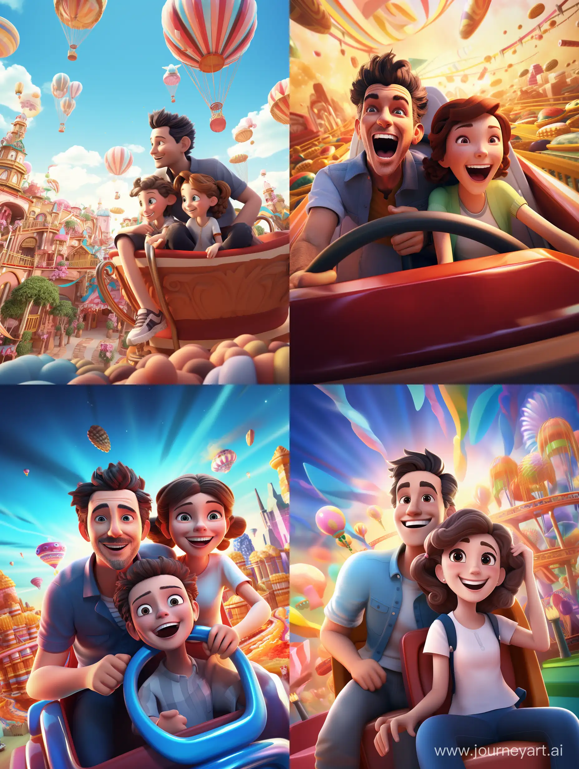 Father-and-Daughter-Enjoying-Disney-Studio-Style-Amusement-Park
