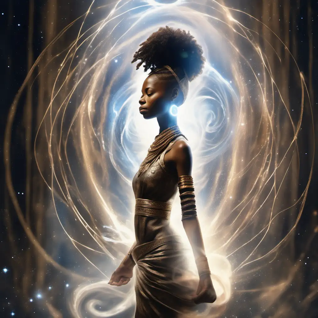 Seraphina African Warrior Woman in Celestial Meditation