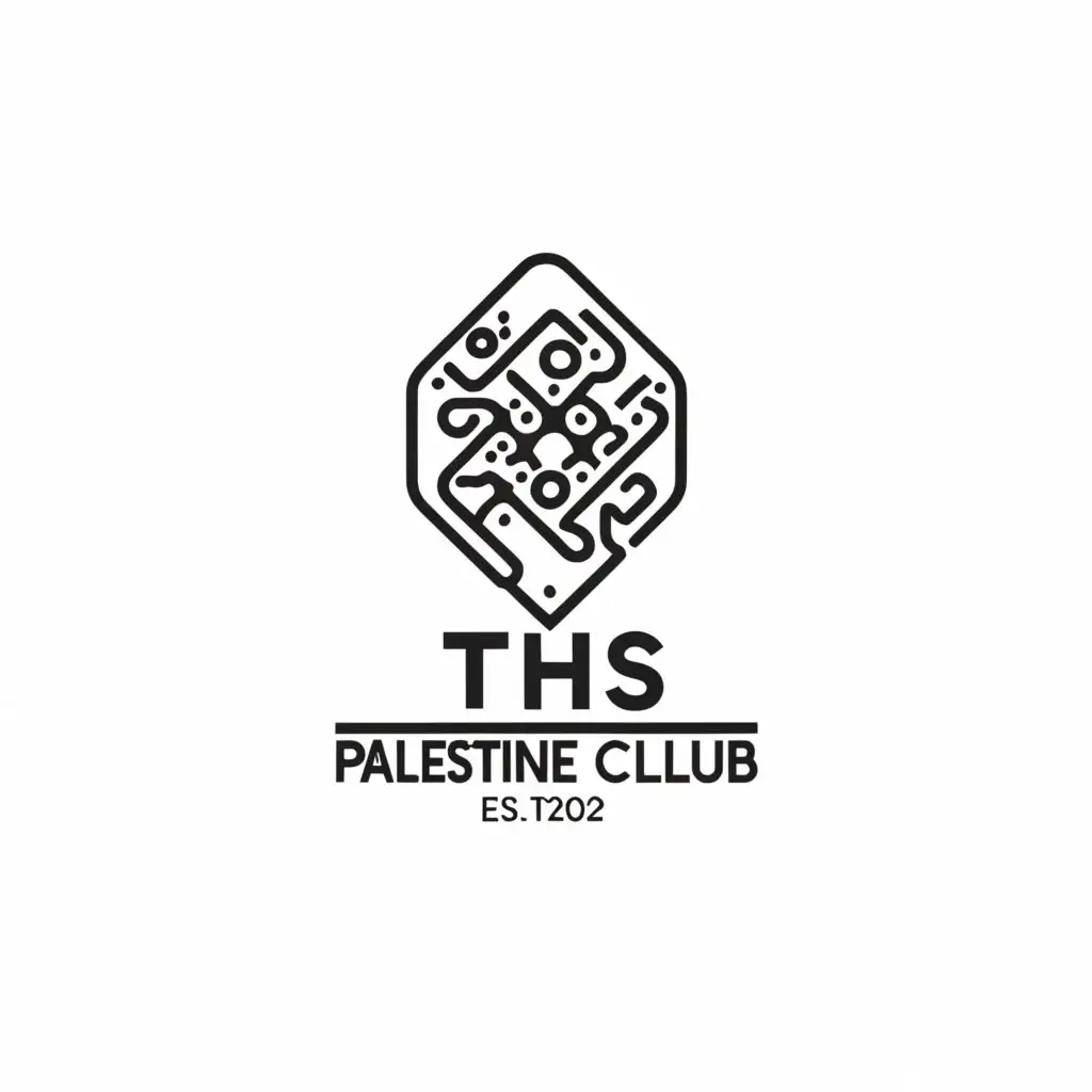 a logo design,with the text "THS Palestine Club", main symbol:keffiyeh,Moderate,clear background