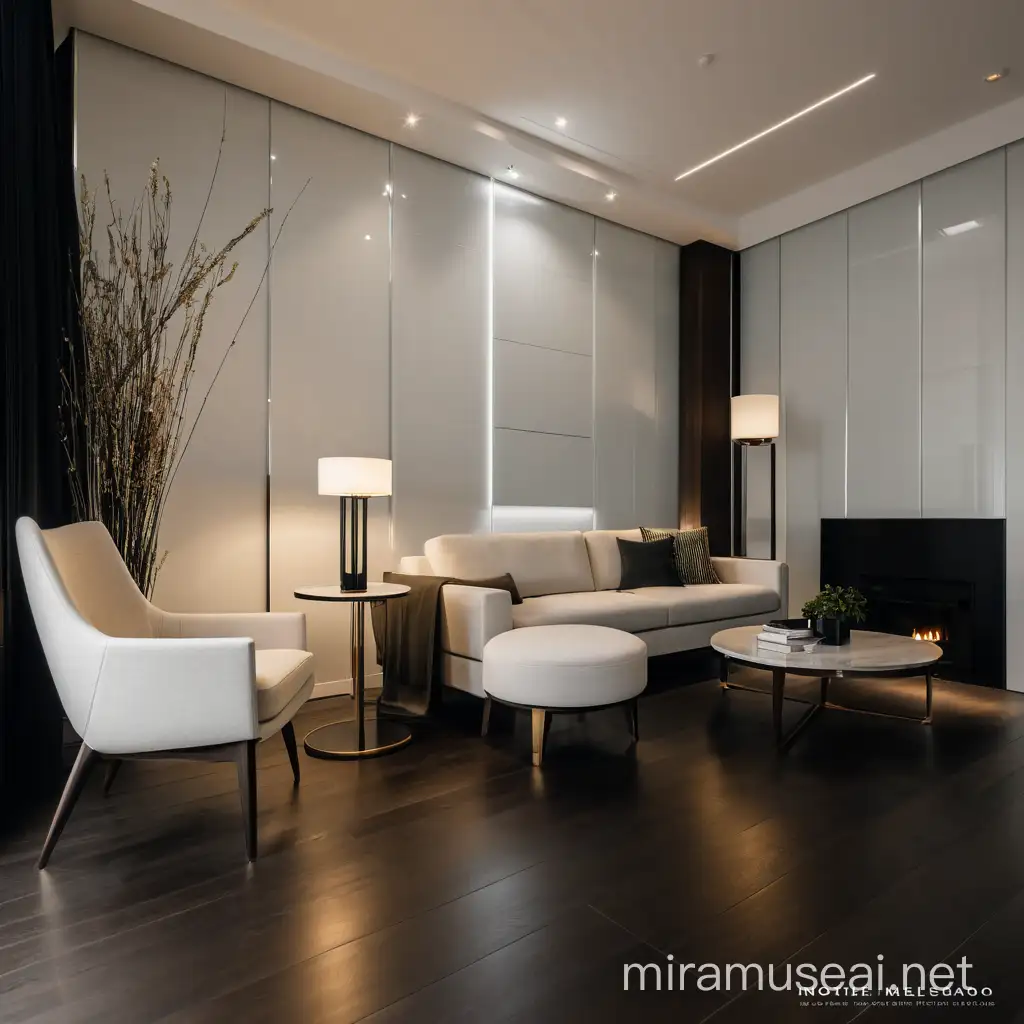 Luxurious Contemporary Glass and Aluminum Wall Paneling in Cinematic Photography