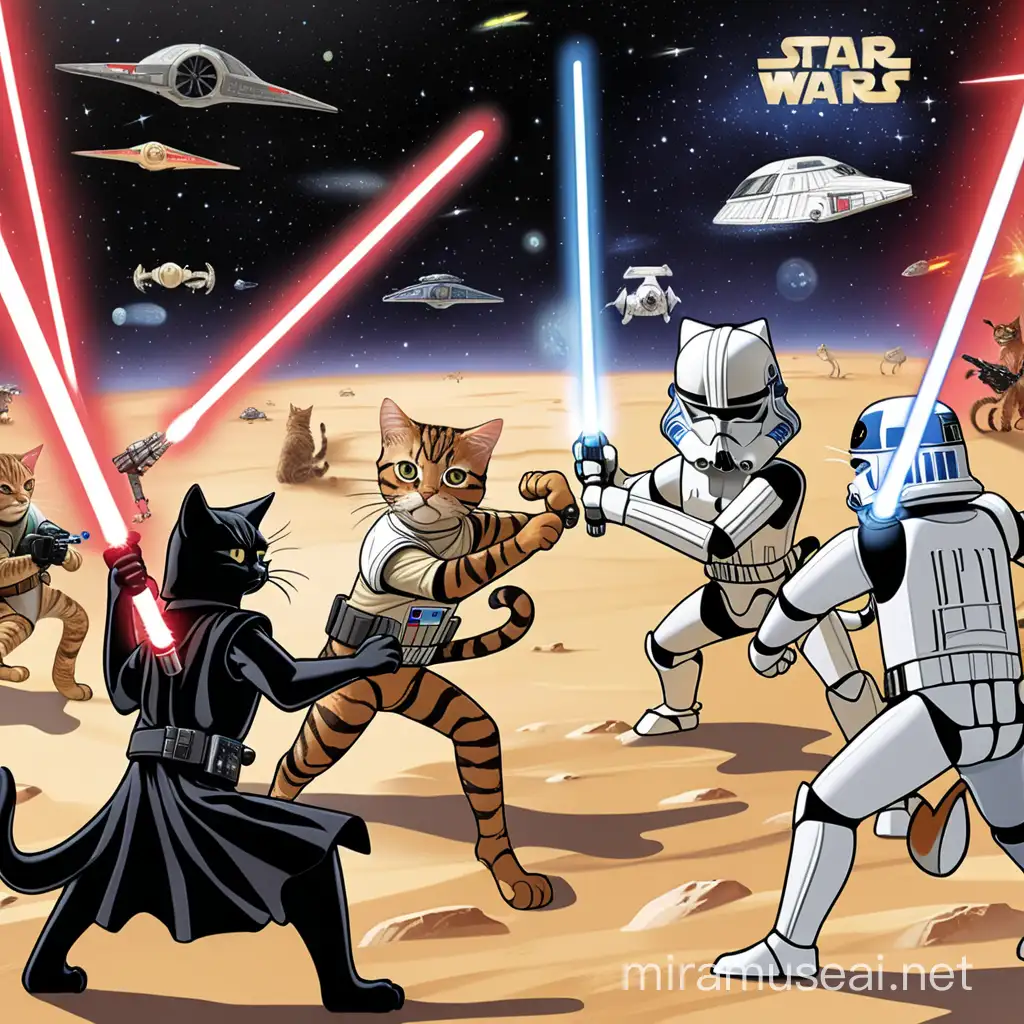 Interstellar Feline Conflict Cat Wars in the Star Wars Universe