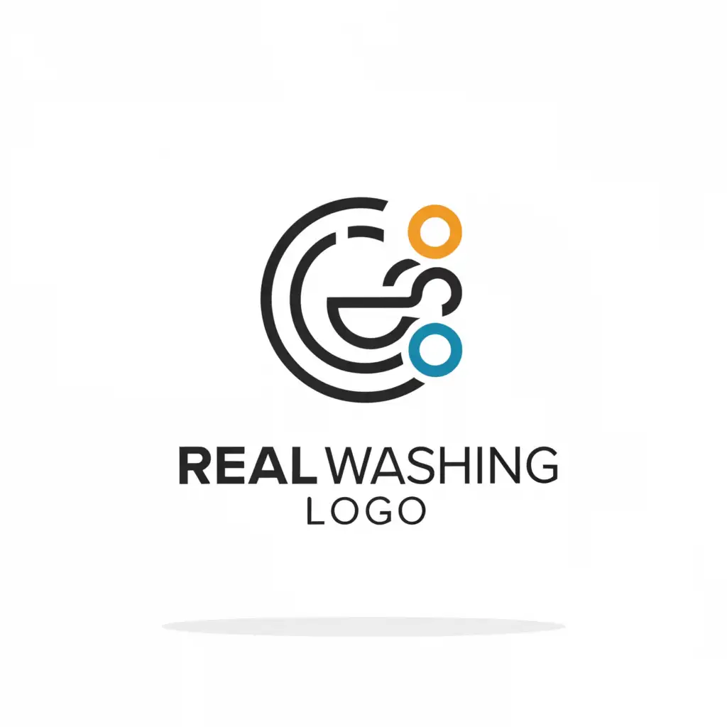 a logo design,with the text "Real washing logo", main symbol:Real washing logo,Minimalistic,be used in Legal industry,clear background