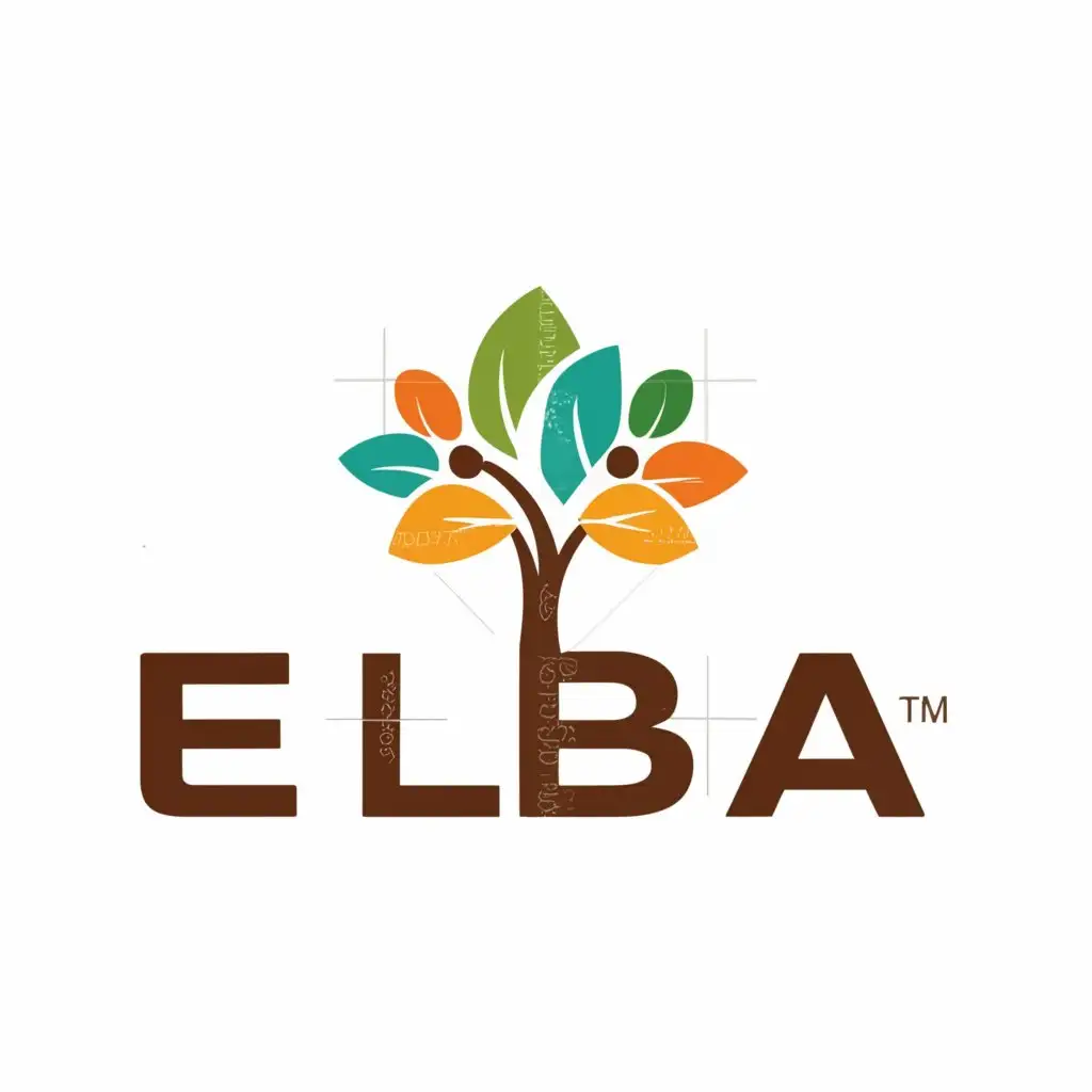 a logo design,with the text "Elba", main symbol:tree, 9 leaves,Moderate,be used in Education industry,clear background