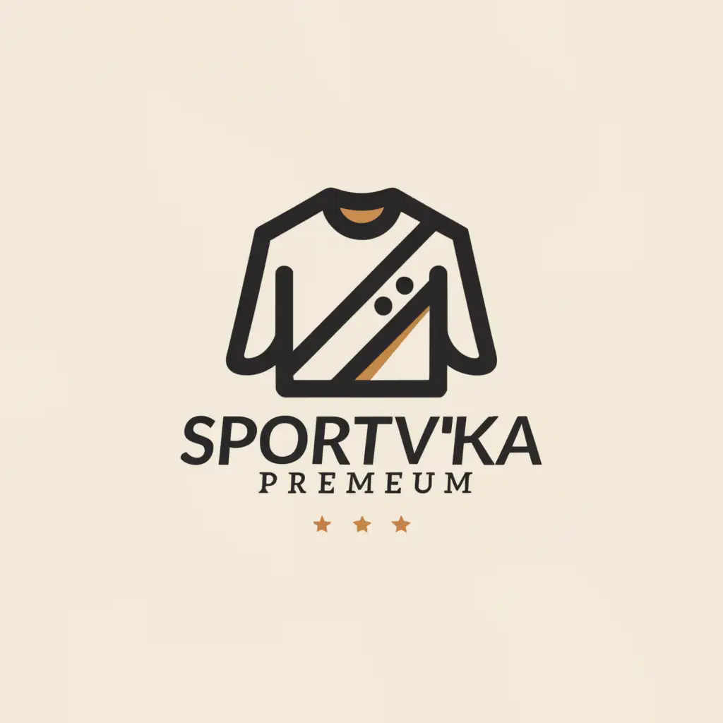 a logo design,with the text "Sportivka premeum", main symbol:sweater,Minimalistic,be used in Retail industry,clear background
