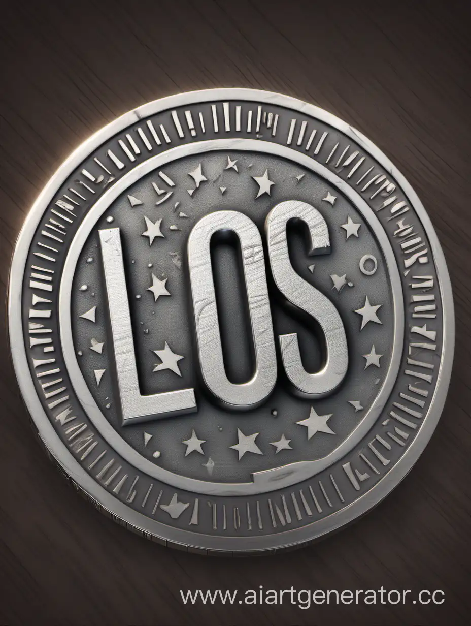 Shiny-Coin-with-LOS-Inscription-on-Transparent-Background