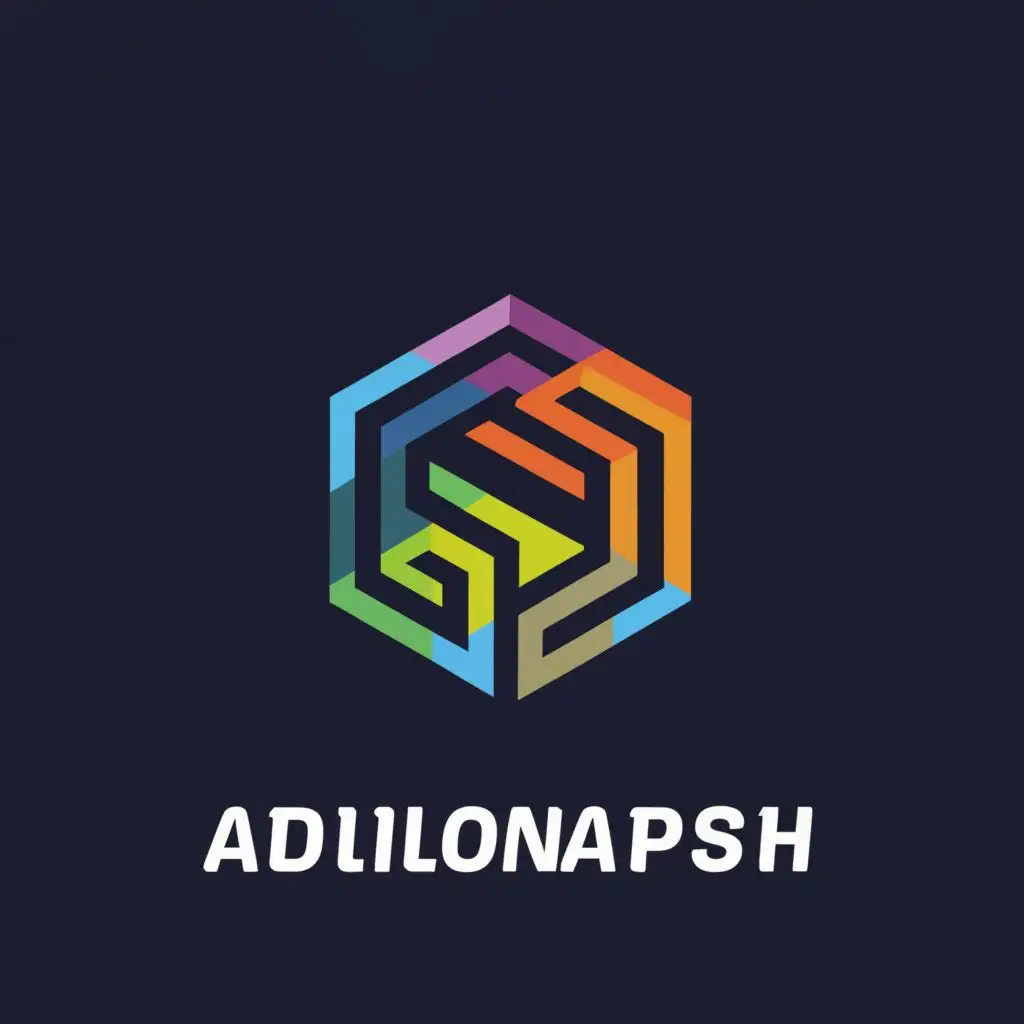 a logo design,with the text "Adilonapsh", main symbol:hexagon, depth, abstract,Minimalistic,be used in Technology industry,clear background, make this stroke bolder