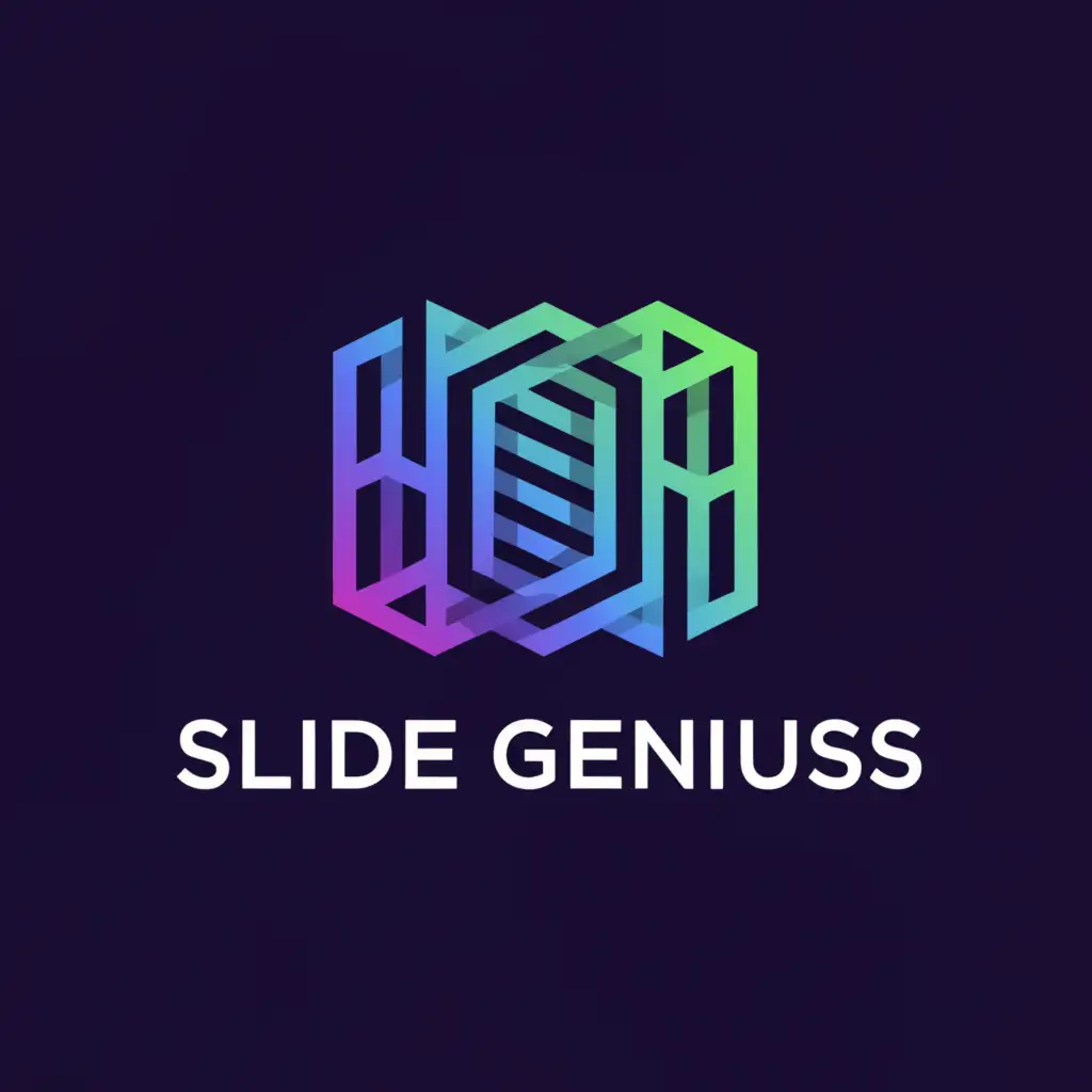 a logo design,with the text "slide genius", main symbol:Abstract Patterns Representing Slides or Graphics,Moderate,clear background