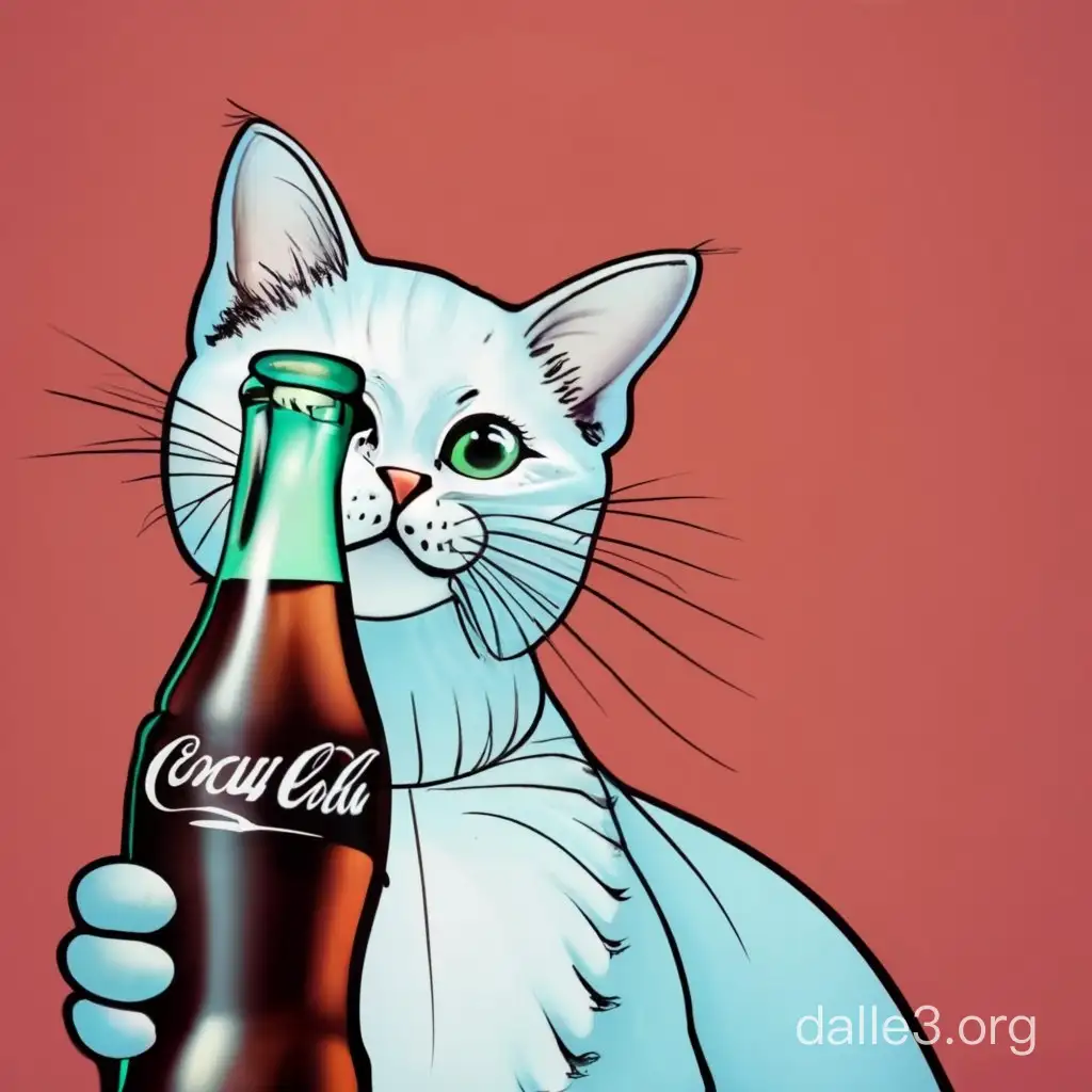 Happy Cats Enjoying the New CocaCola Flavor in Perfect Quality Banner ...