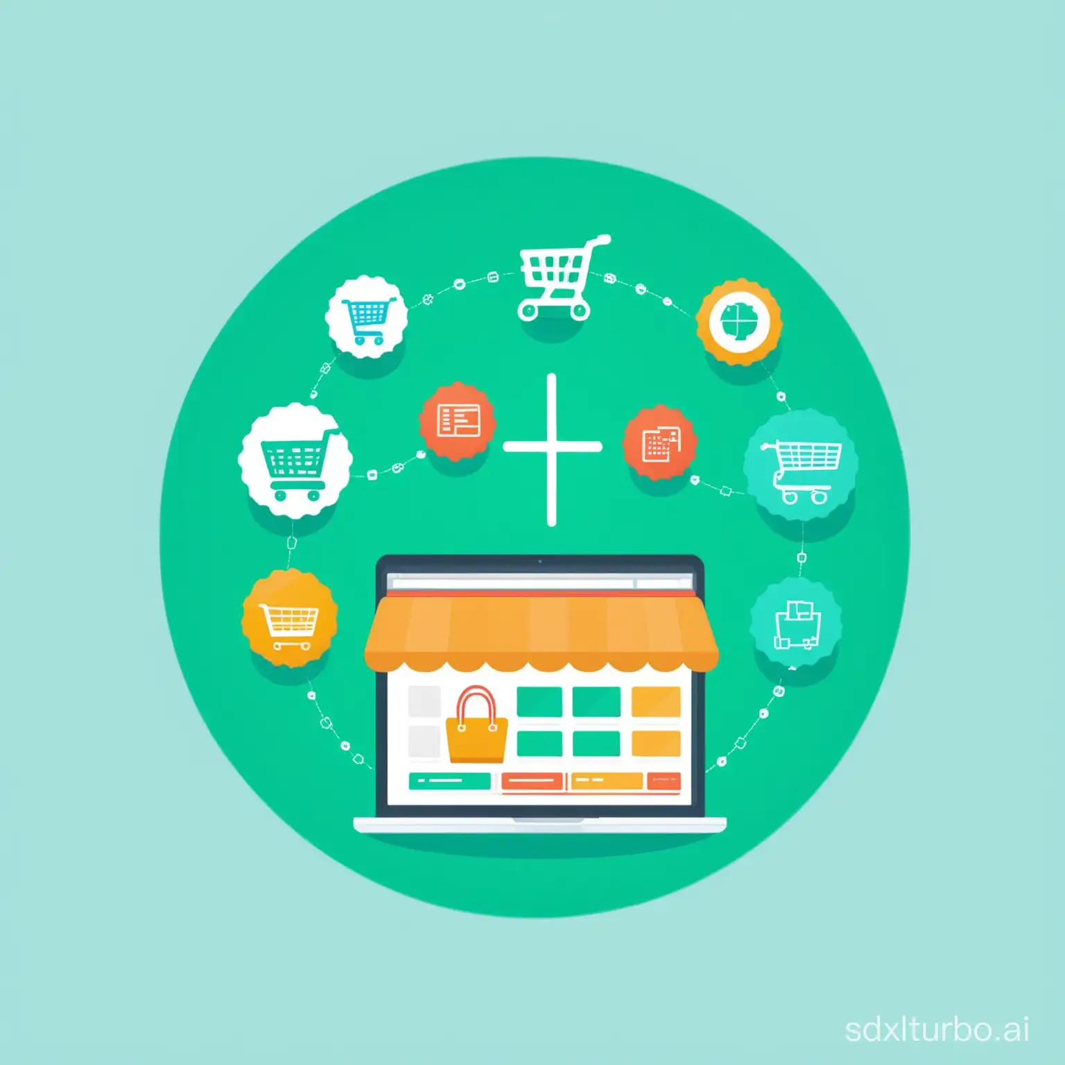 Generate an e-commerce software industry image with 'Cross-border E-commerce Assistant'.