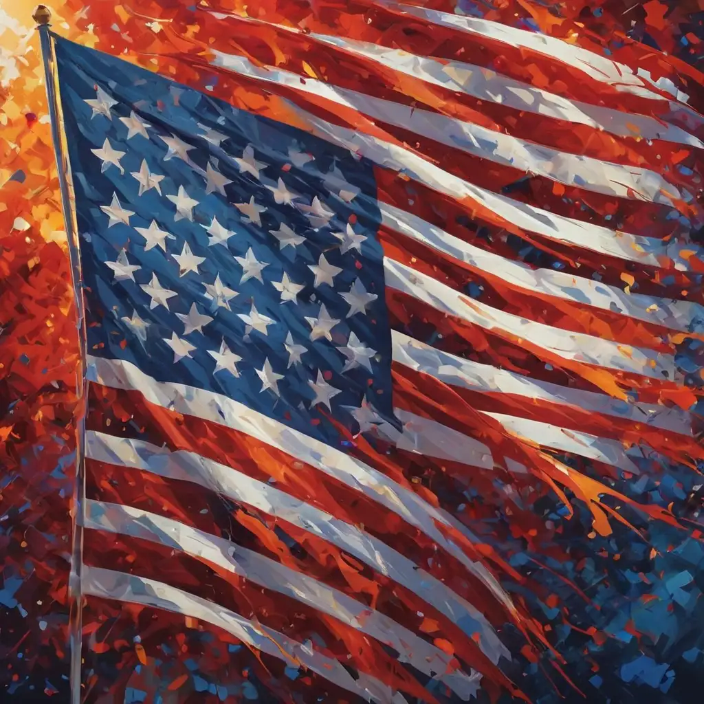 Vibrant Abstract USA Flag Art