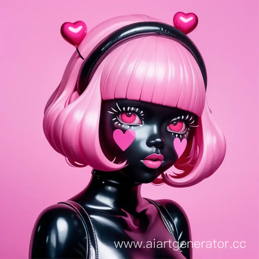 Cute-Rubber-Girl-with-HeartPrinted-Cheeks-in-Vibrant-Pink-Wig