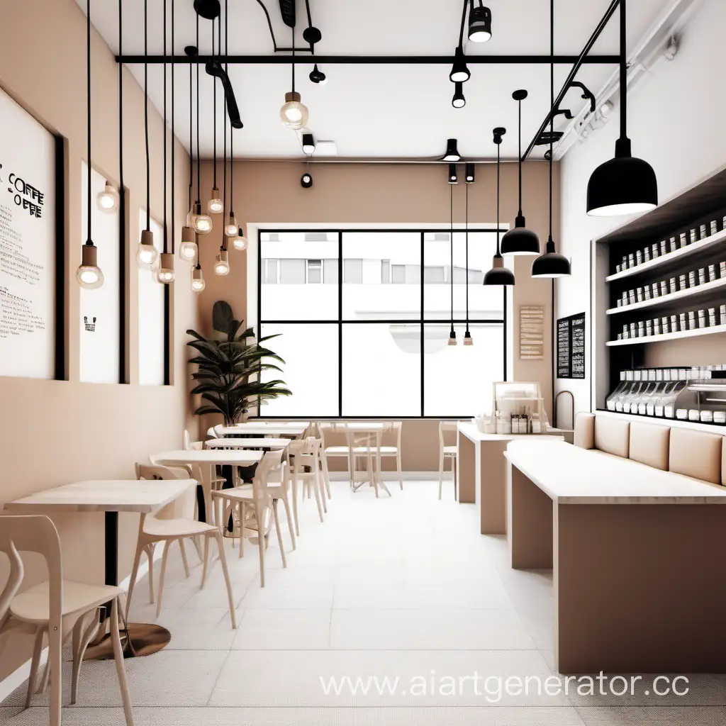 минималистичная кофейня, кафе красивое и светлое, минималистичный дизайн, светлые тона в интерьере, кофейня и кафе