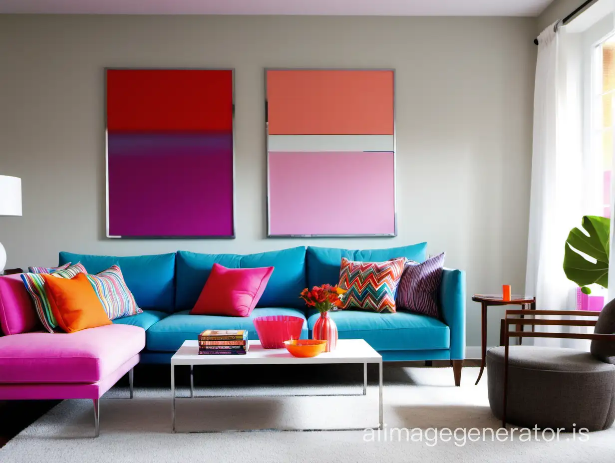 Creating a modern and colorful living room