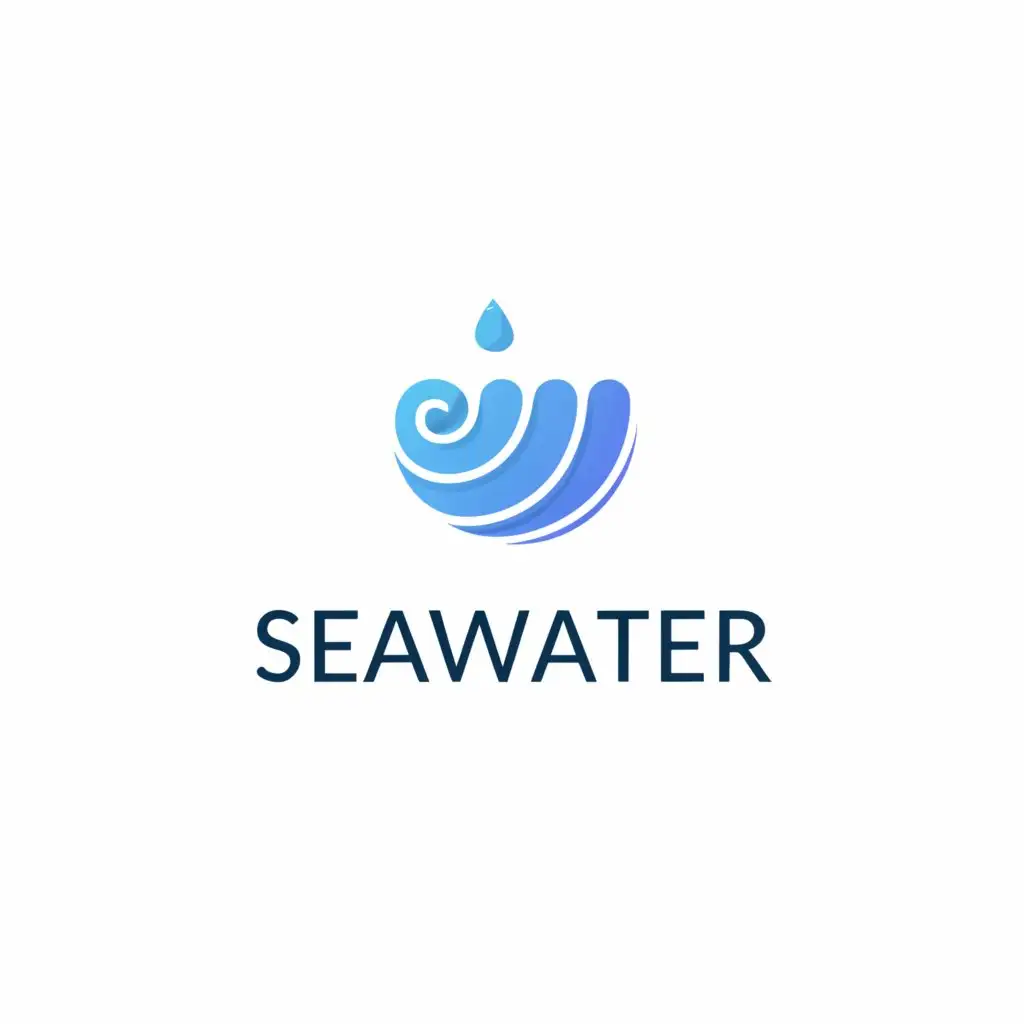 a logo design,with the text "seawater", main symbol:sea, drop.,Moderate,clear background