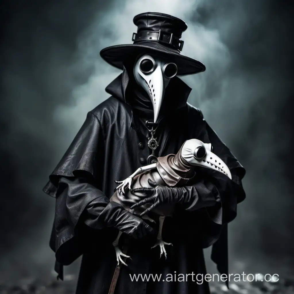 Gothic-Plague-Doctor-Embraces-Miniature-Companion