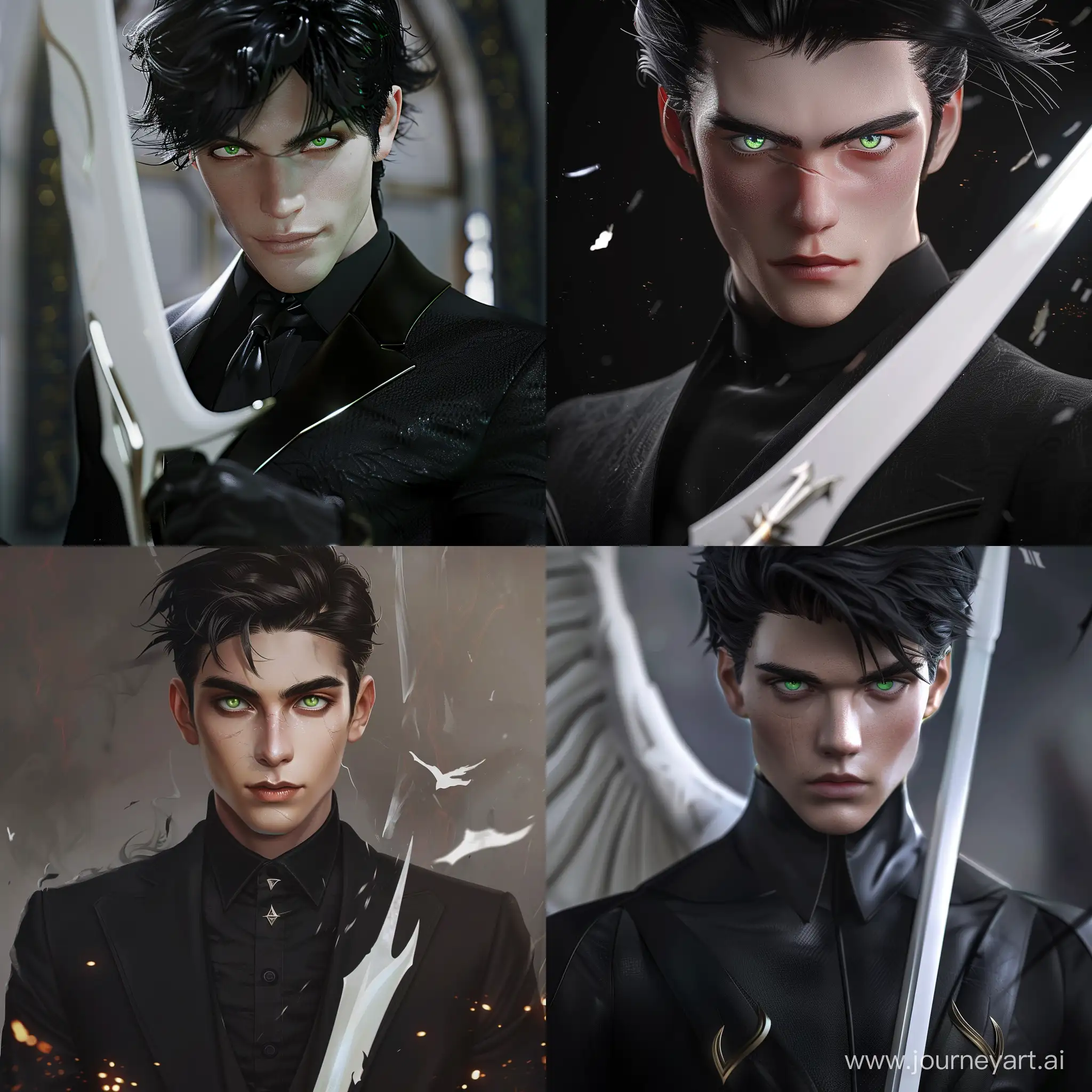 Mystical-Elegance-Handsome-Man-in-Black-Suit-Wielding-White-Magic-Weapon