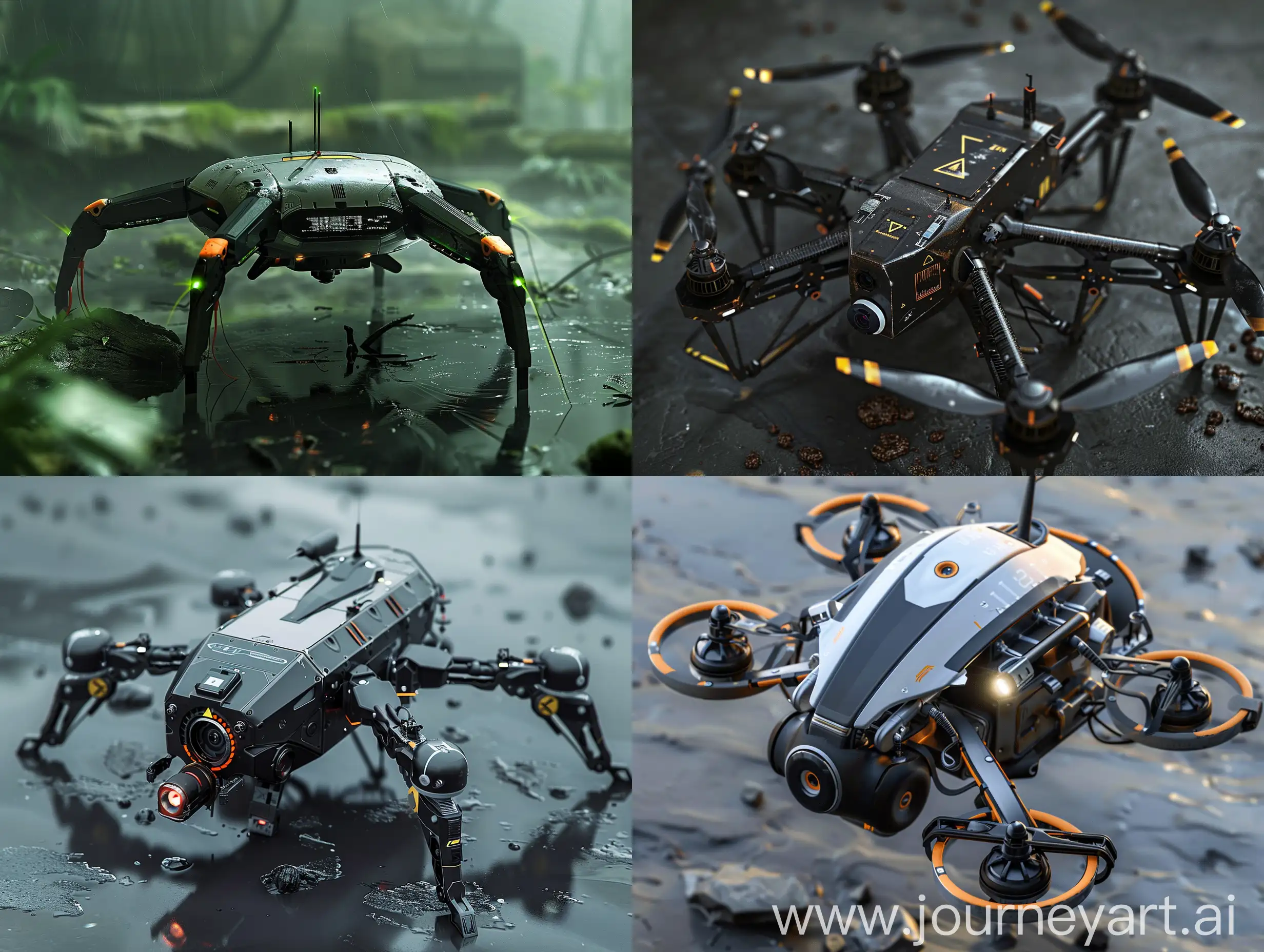 Advanced-HazardousArea-Exploration-Drone-with-Cyberpunk-Aesthetic