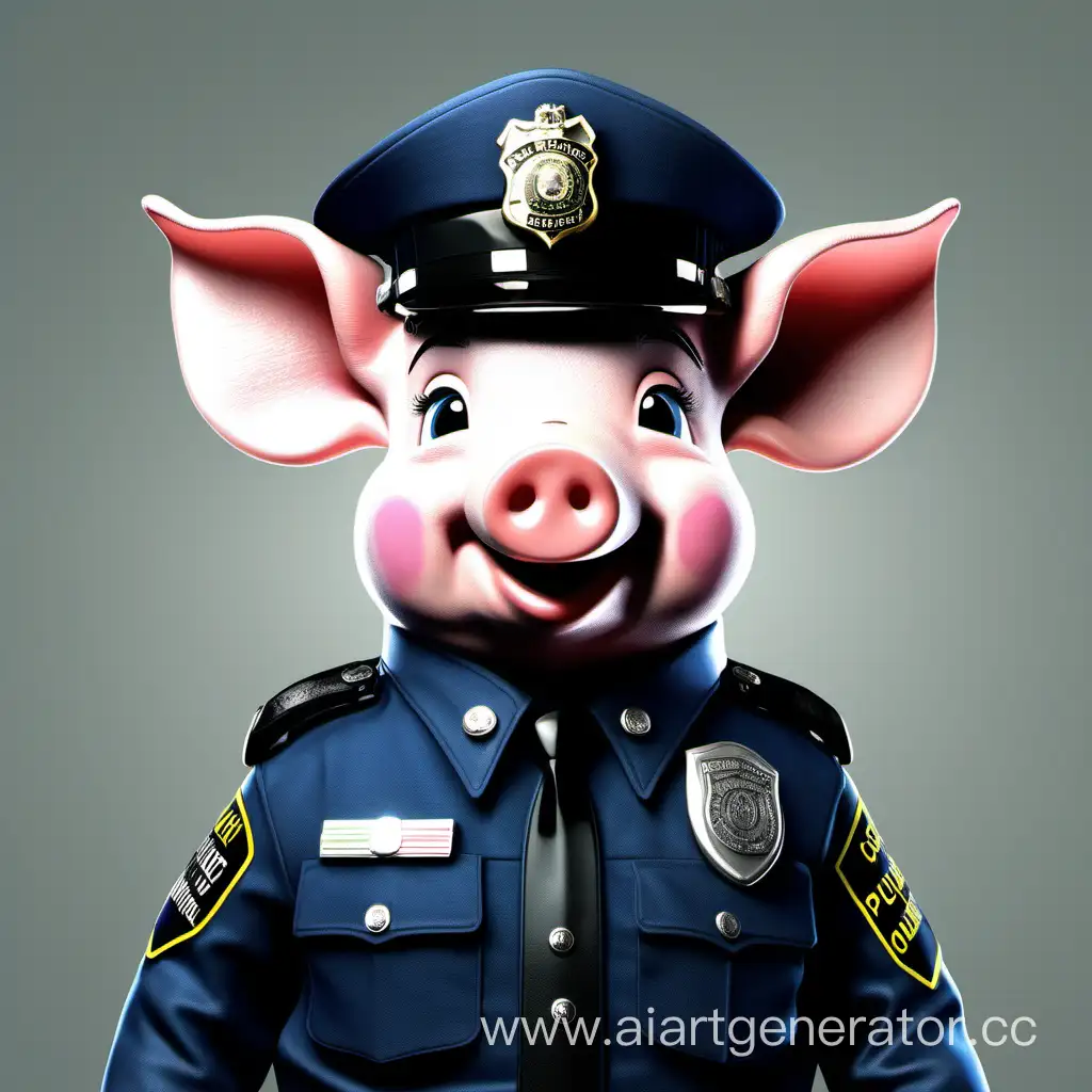 Adorable-Piglet-Dressed-as-a-Policeman