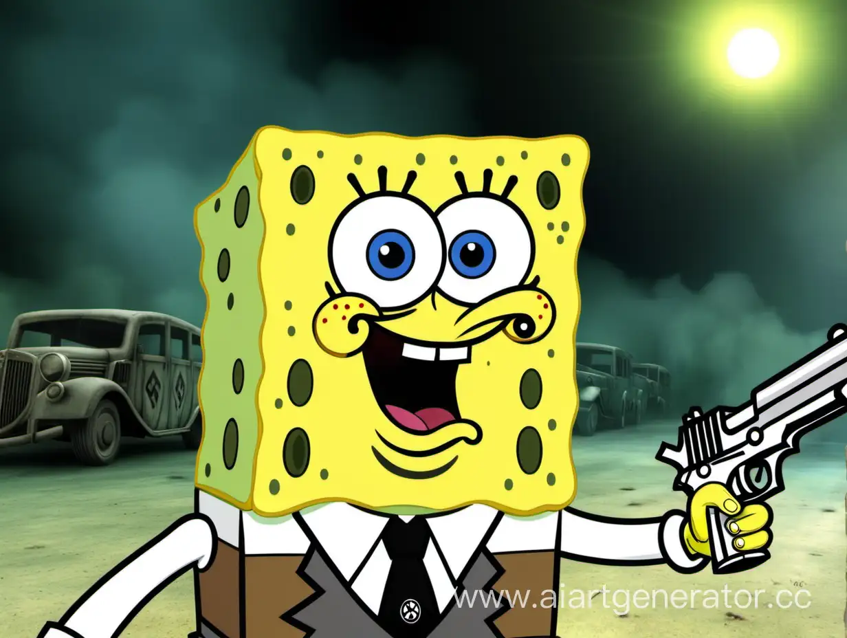 SpongeBob-Engages-in-a-Wild-West-Duel-with-Adolf-Hitler