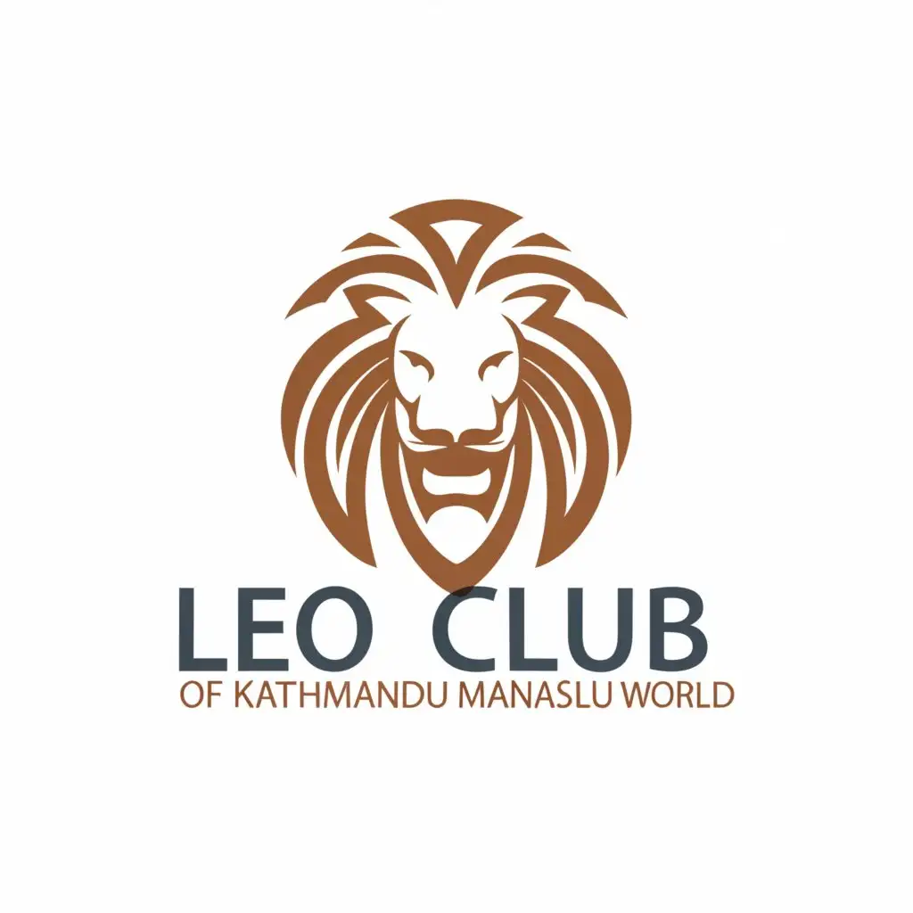 a logo design,with the text "Leo Club Of Kathmandu Manaslu World", main symbol:leo,Moderate,be used in Nonprofit industry,clear background