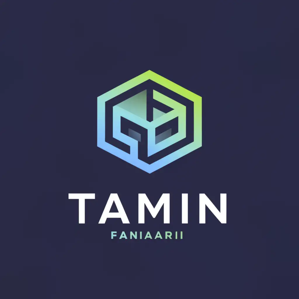 a logo design, with the text 'TAMIN FANAVARI', main symbol: box, Moderate, be used in Technology industry, clear background