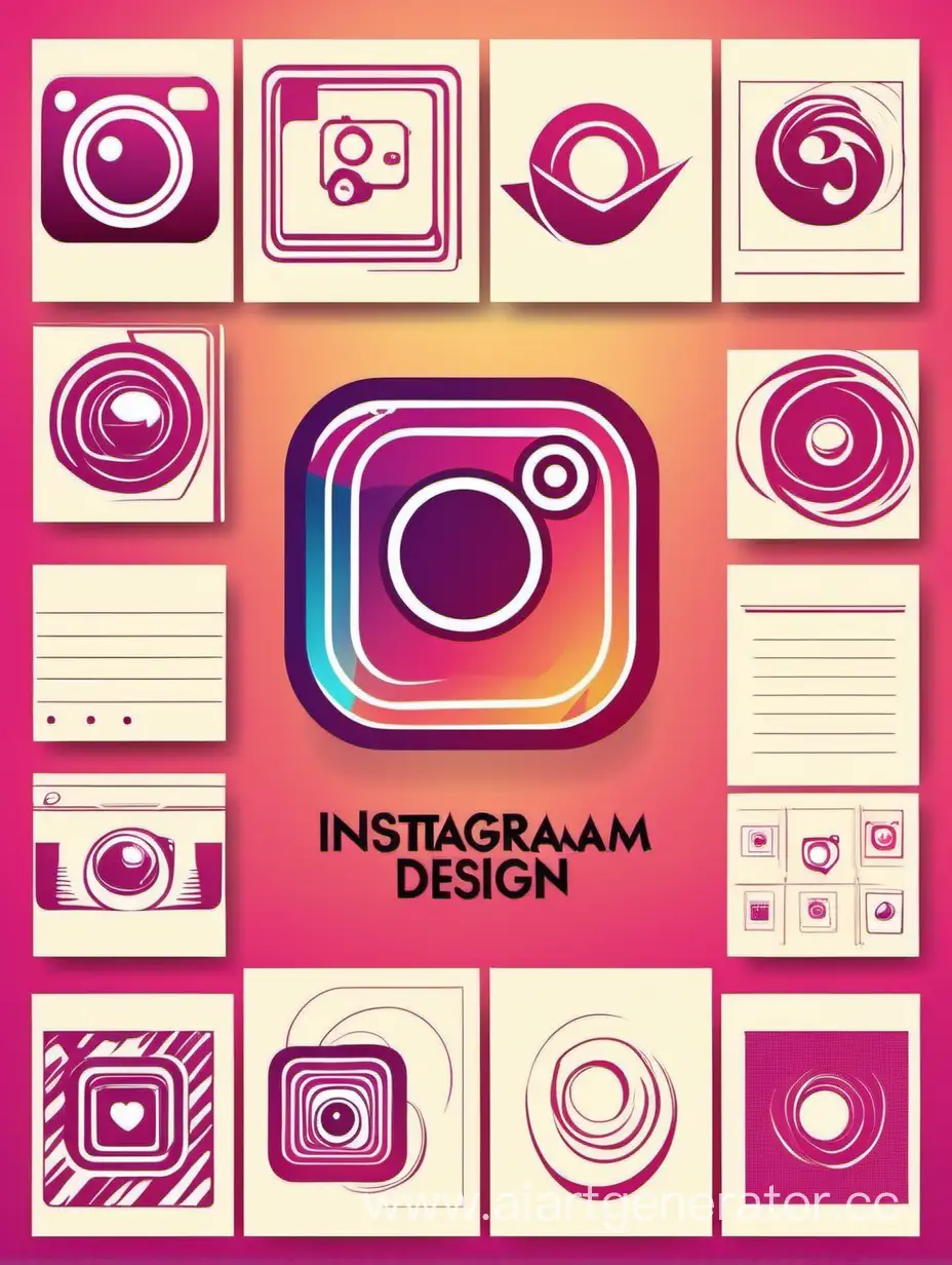 instagram page design vector