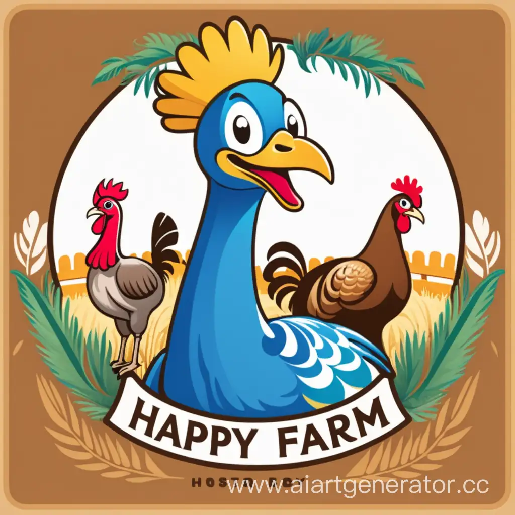 Colorful-Menagerie-Joyful-Animals-in-Happy-Farm-Logo