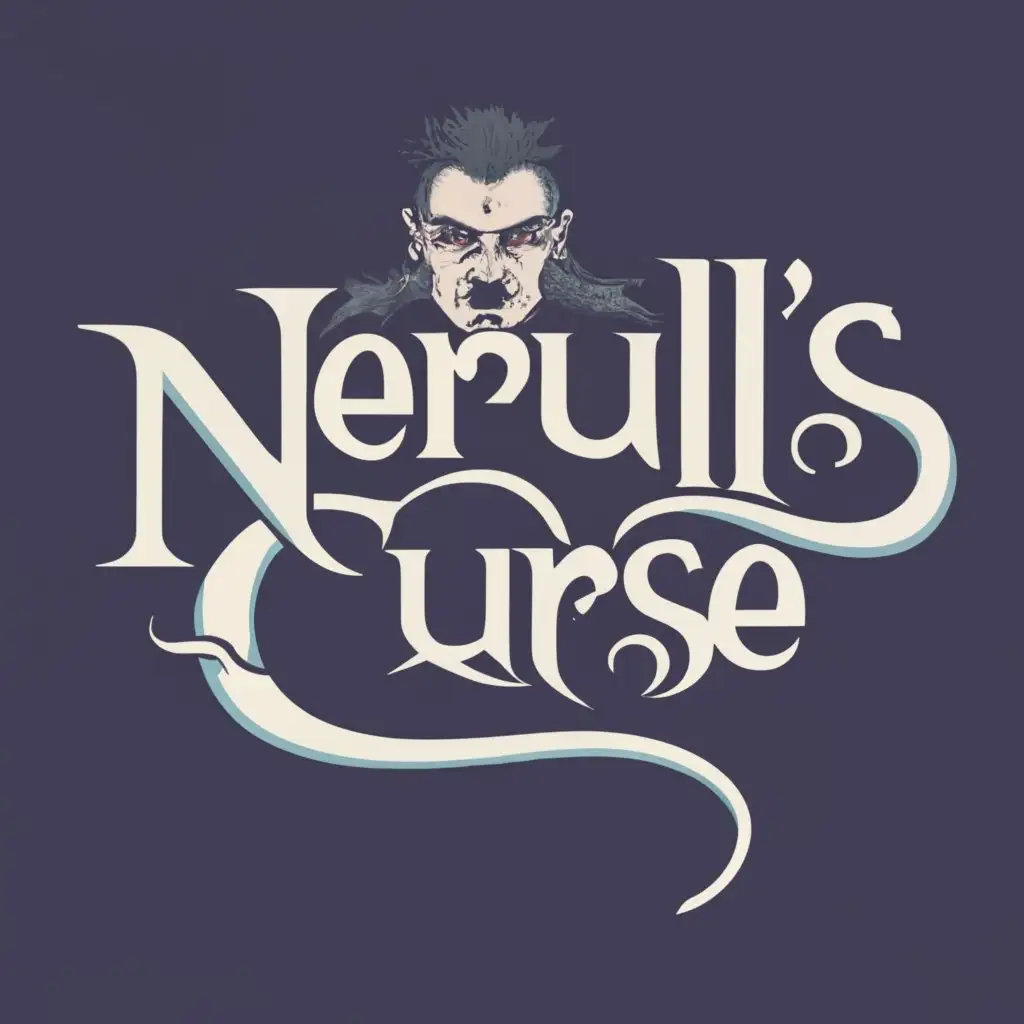 logo, Dark sorcerer, with the text "Nerull's Curse", typography