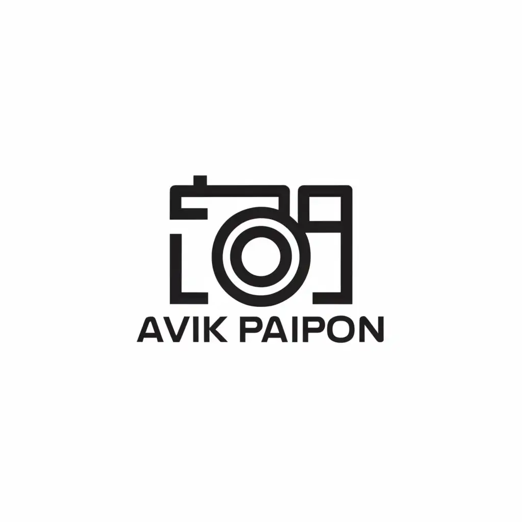 a logo design,with the text "Avik Papon", main symbol:Photography,Minimalistic,clear background