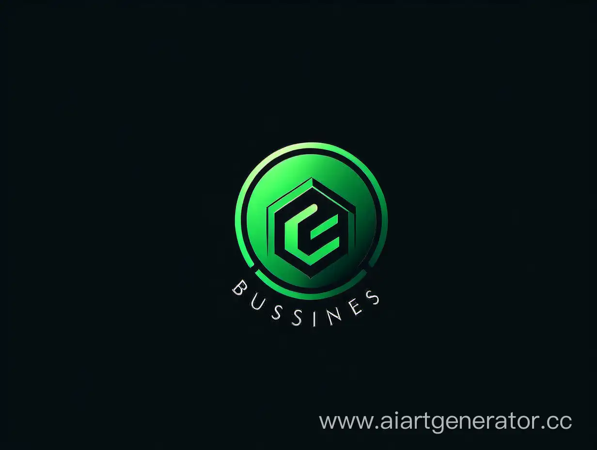 bisnes Company Logo, Simple and Smart, Background Black And Green