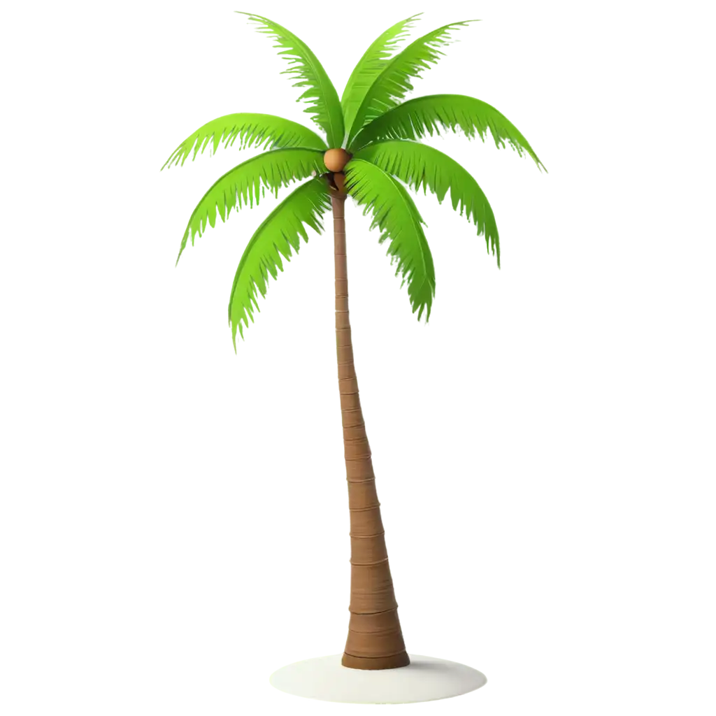 3d Coconut Tree White Background