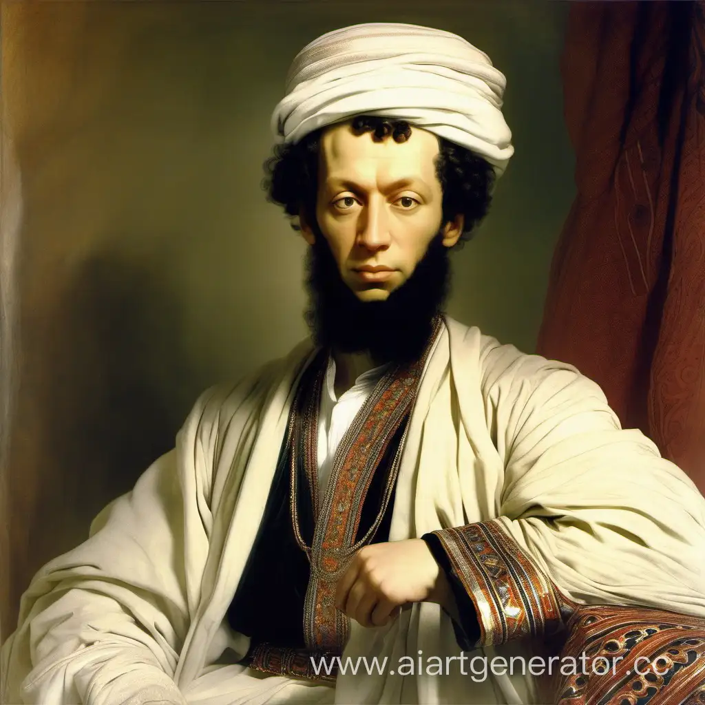 Alexander-Pushkin-Portrayed-in-Authentic-Arab-Attire