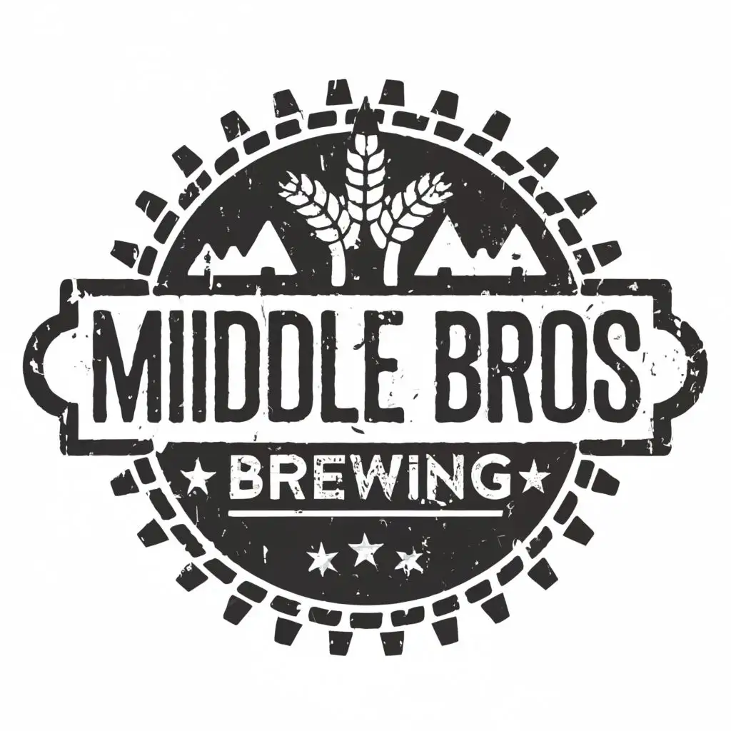 LOGO-Design-For-Middle-Bros-Brewing-Bold-Silhouette-with-Distinct-Typography-for-Restaurant-Industry