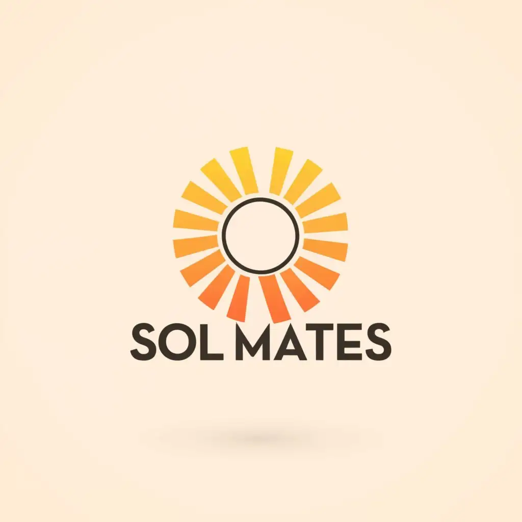 a logo design,with the text "Sol Mates", main symbol:sun,Moderate,clear background