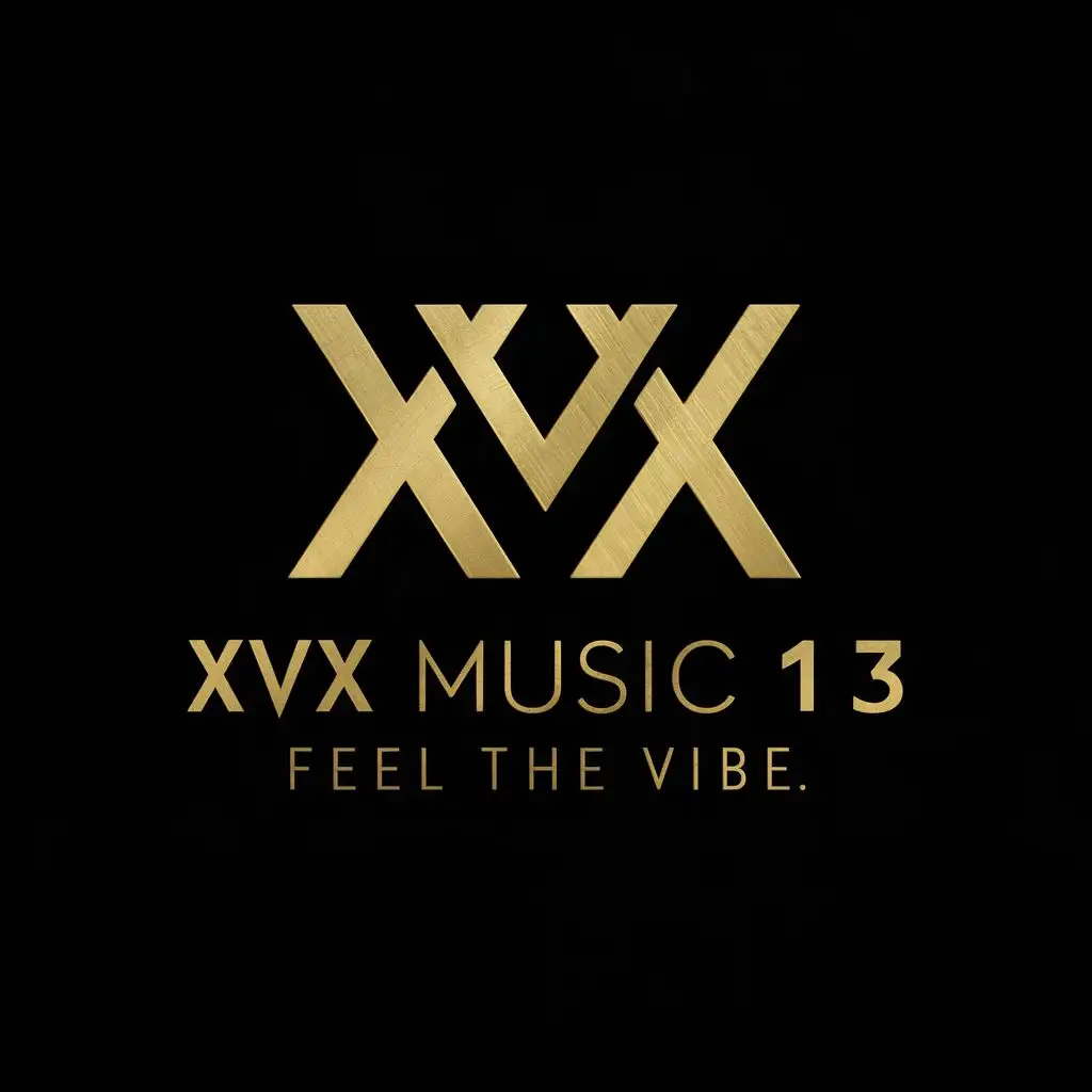 LOGO-Design-For-XVX-Music-Luxurious-Gold-Emblem-on-Black-Background-with-Captivating-Typography