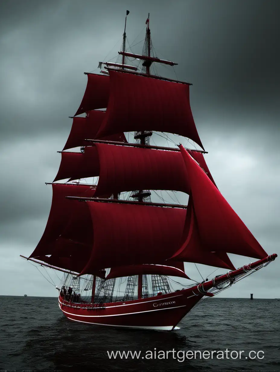 Majestic-Crimson-Sails-Gliding-Across-Turquoise-Waters