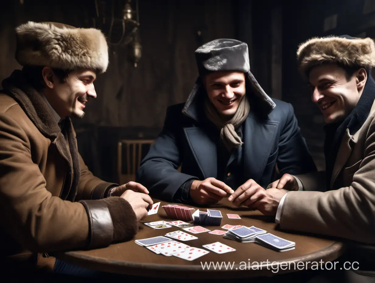 Cultural-Exchange-American-Banker-and-Russian-Man-Playing-Cards