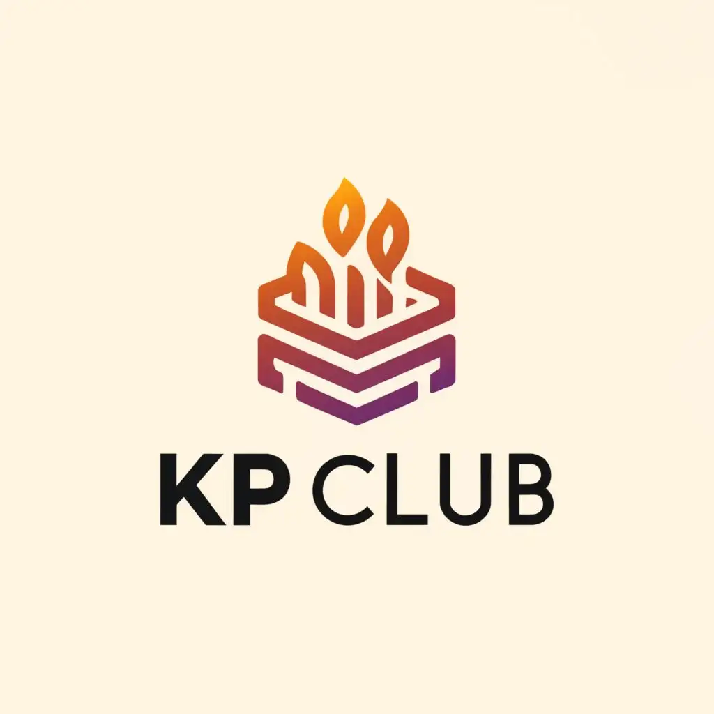a logo design,with the text "KP club", main symbol:sauna, fire, stones, sea, steam,Minimalistic,clear background