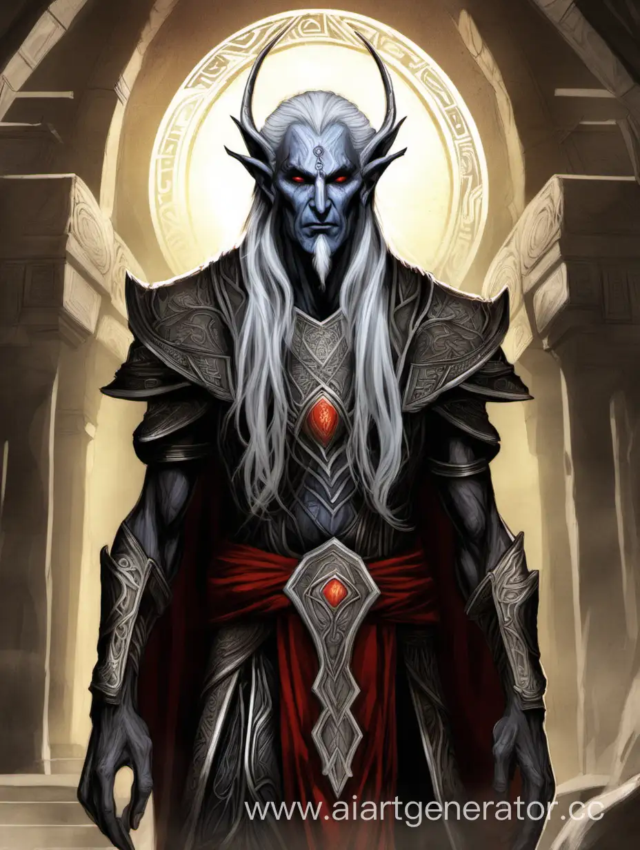 How is Sotha Sil today? From Elder Scrolls Online.
You know, the Dunmer elf god. Grey skin, long white hair, pointy ears, red eyes? He's tall and Greek-godlike in his robes and clean-shaven.
Creator, inventor, teacher, machinery, magic.
Somber, gentle, contemplative, aloof, brilliant, god of mysteries, tribunal.
