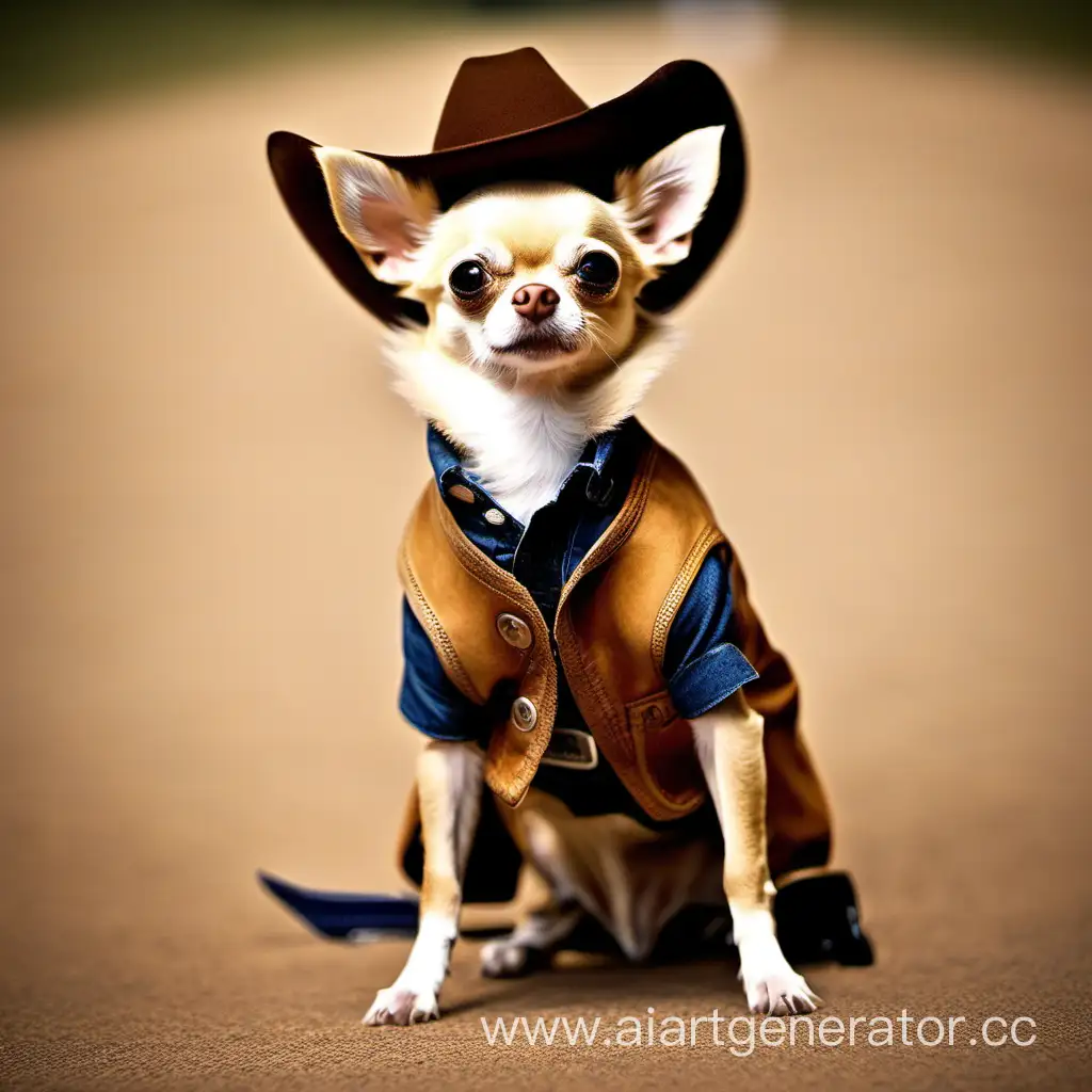 Active-Blonde-Chihuahua-Cowboy-Engaging-in-Outdoor-Sports-with-a-Big-Heart