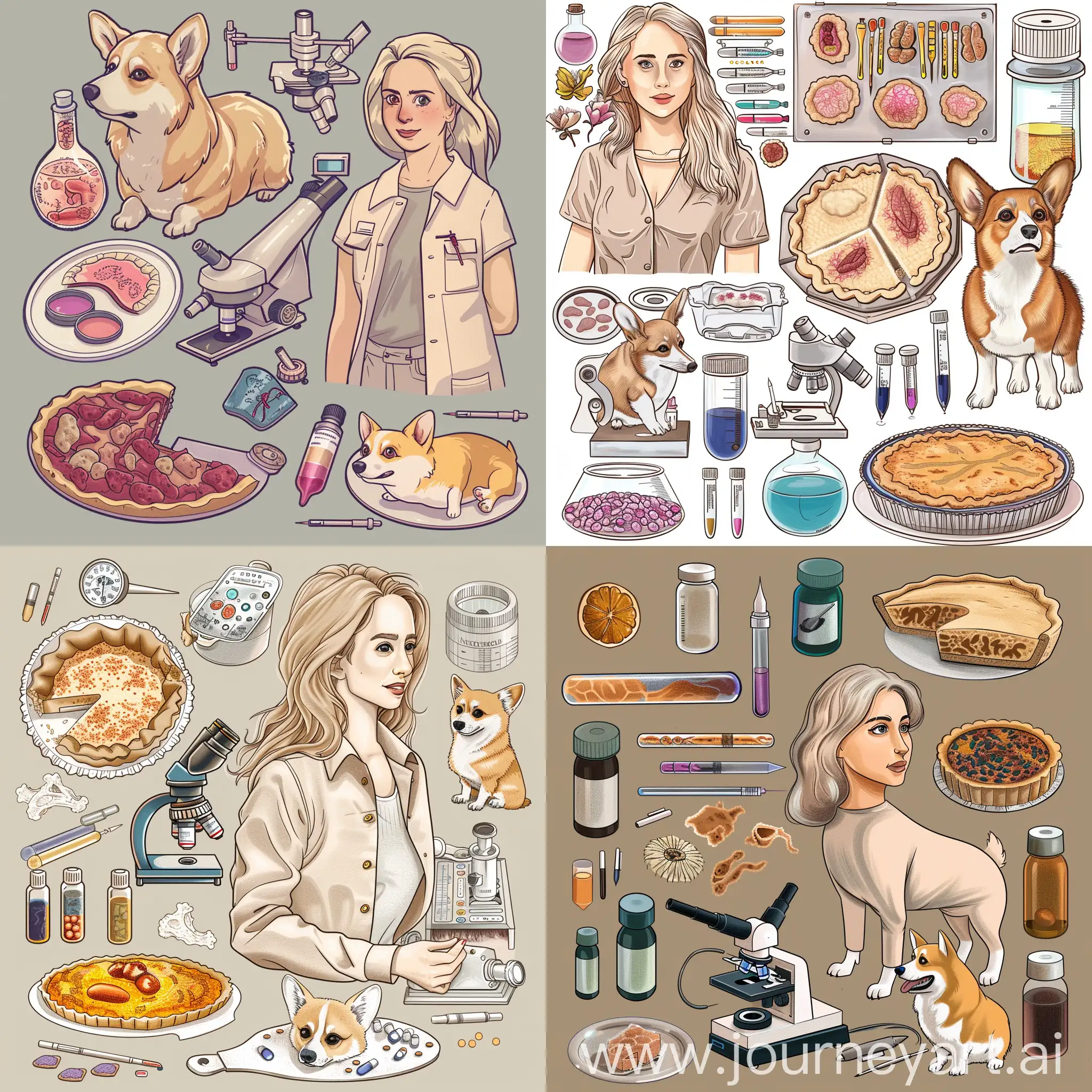 Creating-Histological-Specimens-Lady-with-Light-Hair-and-Corgi-Dog