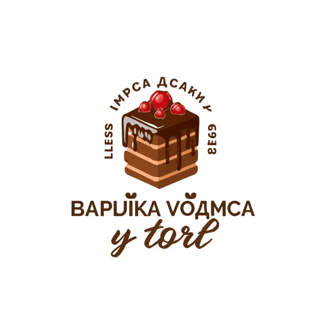 a logo design,with the text "Фабрика Вкуса by Elly", main symbol:торт, cake, baked,Минималистичный,be used in Internet industry,clear background