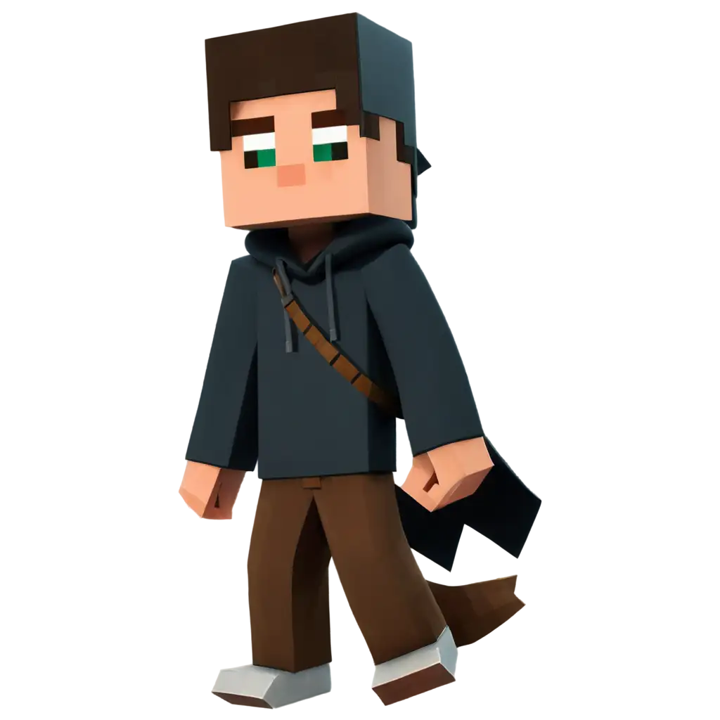 PNG-Image-of-Minecraft-Character-in-Black-Hoody-with-Mohawk-and-Bandana