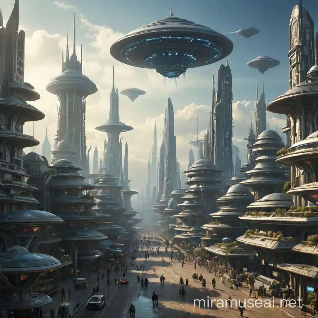 a futuristic alien city