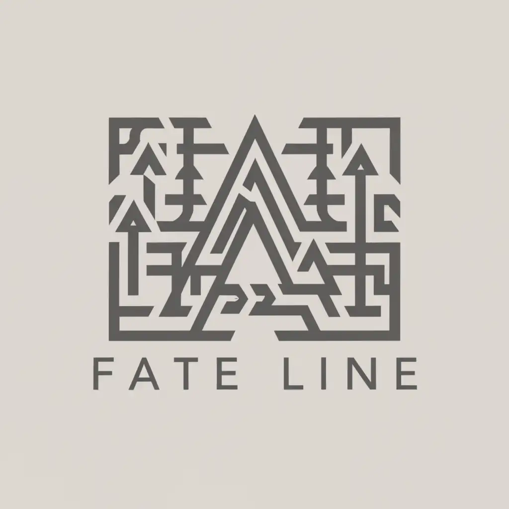 a logo design,with the text "Fate Line", main symbol:Gray forest in the text,Minimalistic,clear background